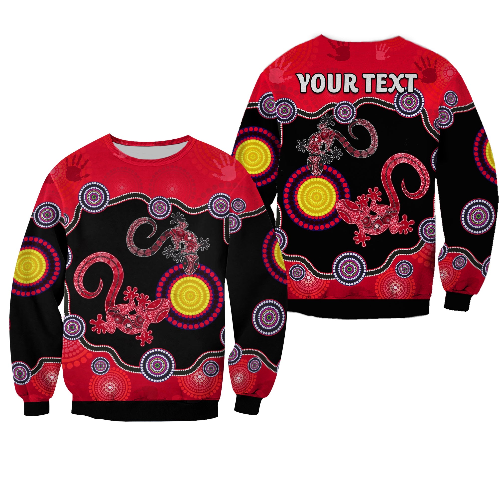 custom-personalised-aboriginal-lizard-sweatshirt-attracted-australia-version-red