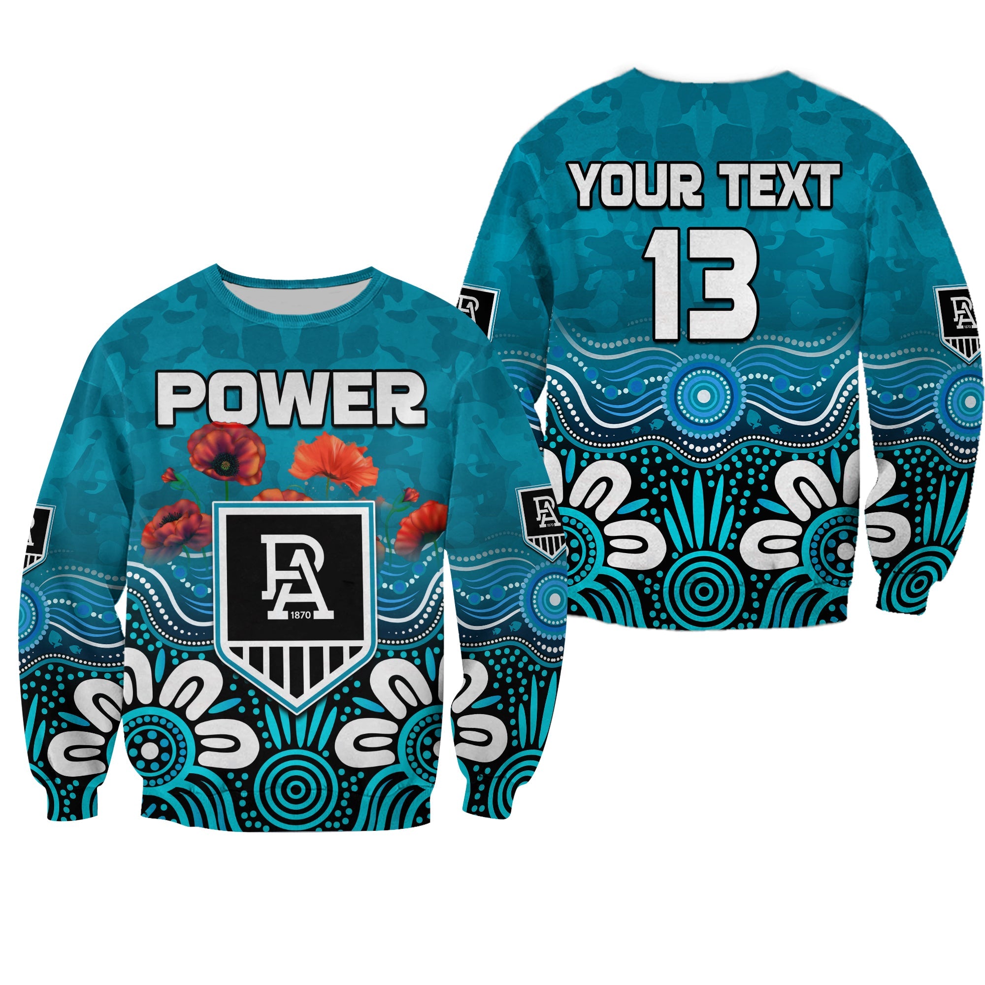 custom-text-and-number-power-anzac-2022-sweatshirt-port-adelaide-aboriginal-remember-them