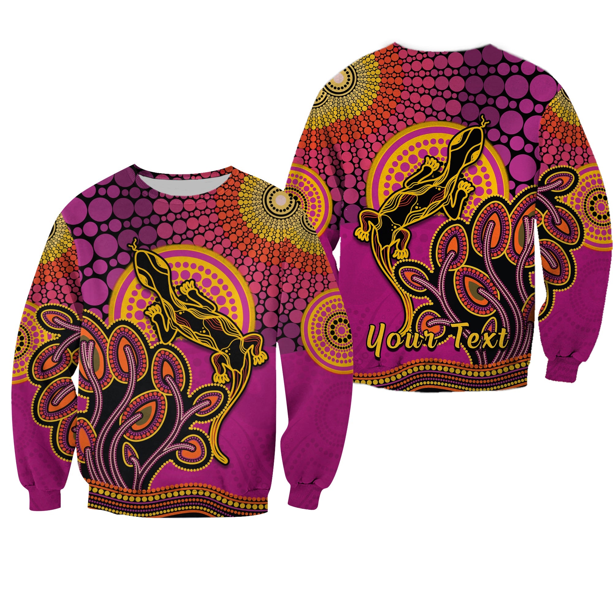 custom-personalised-aboriginal-lizard-sweatshirt-tree-on-the-hill-sunshine