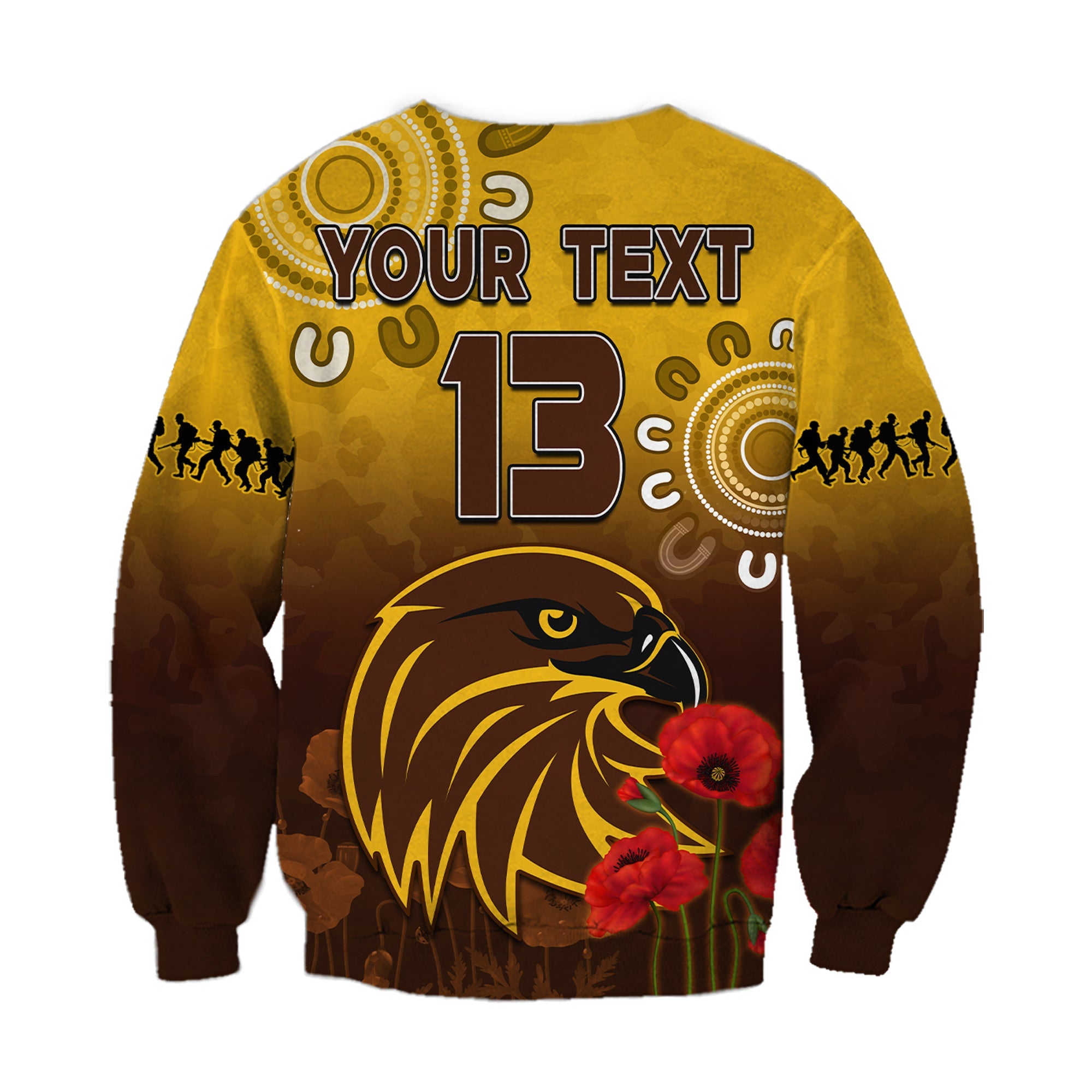 custom-text-and-number-hawks-anzac-2022-sweatshirt-hawthorn-football-aboriginal-poppy