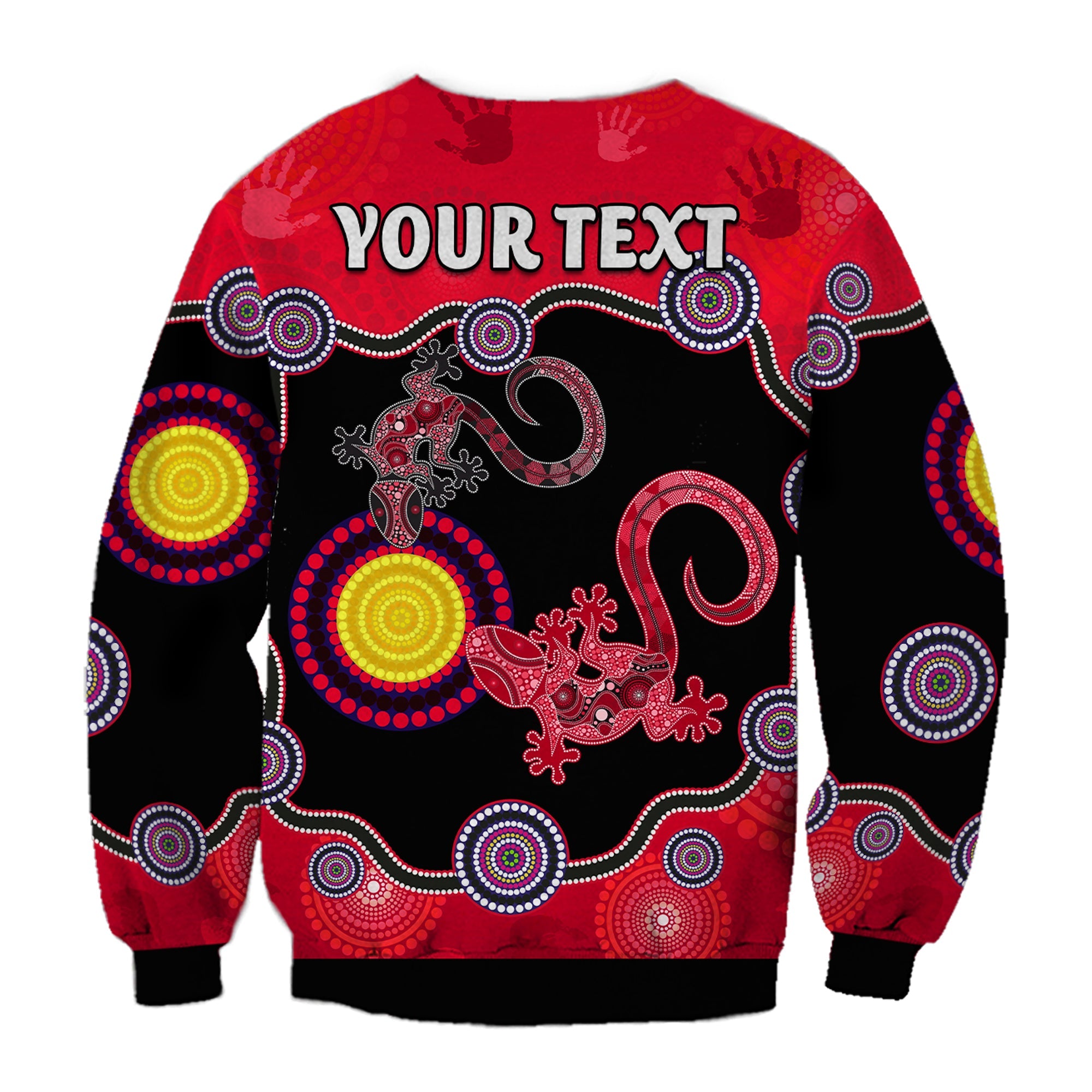 custom-personalised-aboriginal-lizard-sweatshirt-attracted-australia-version-red