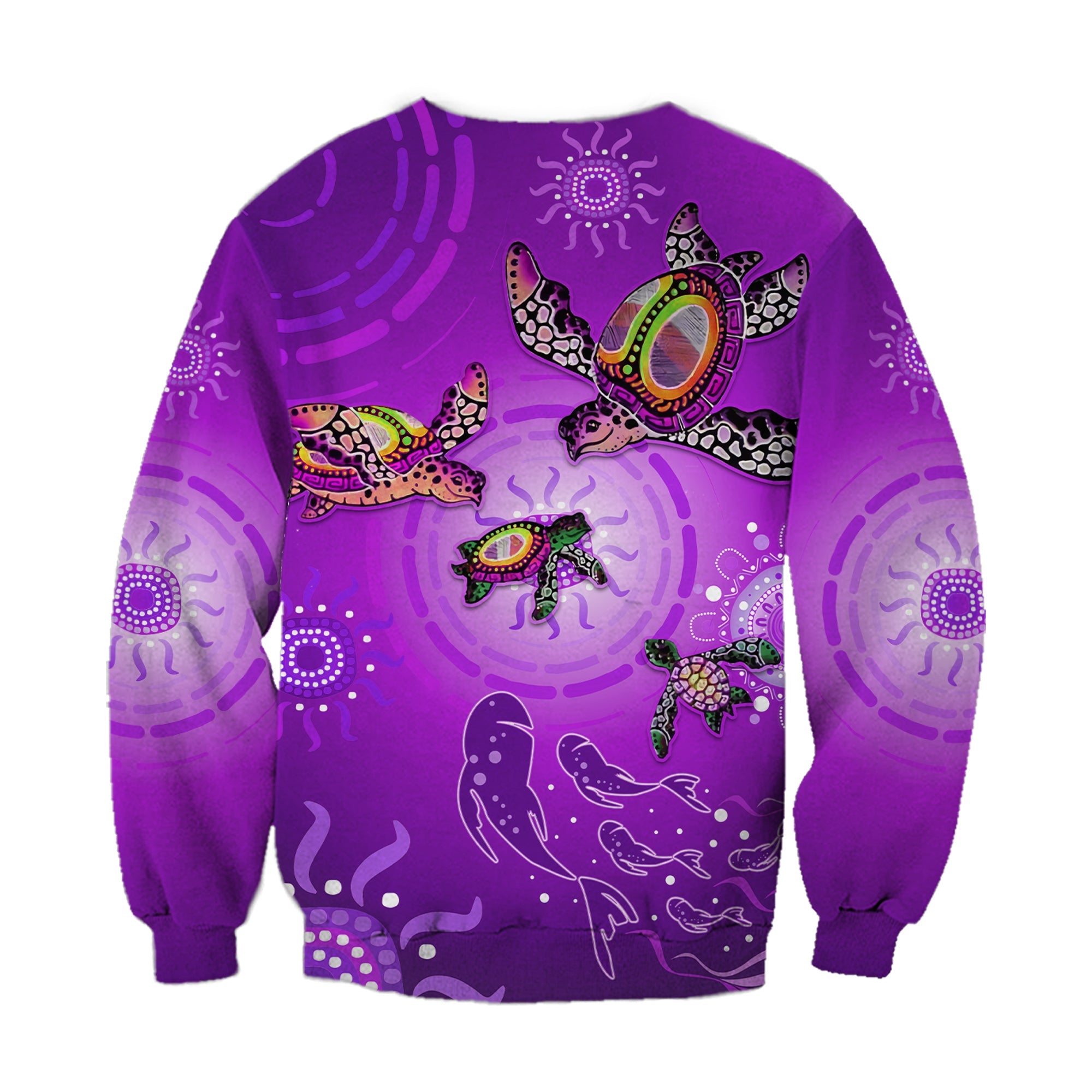 australian-aboriginal-sweatshirt-happy-turtle-family-version-purple