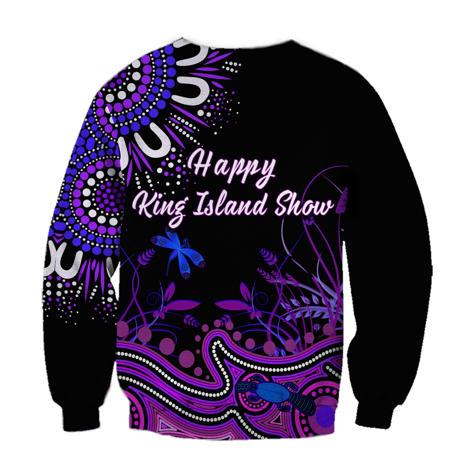 custom-personalised-happy-king-island-show-sweatshirt-aboriginal-tasmania-australia-version-purple