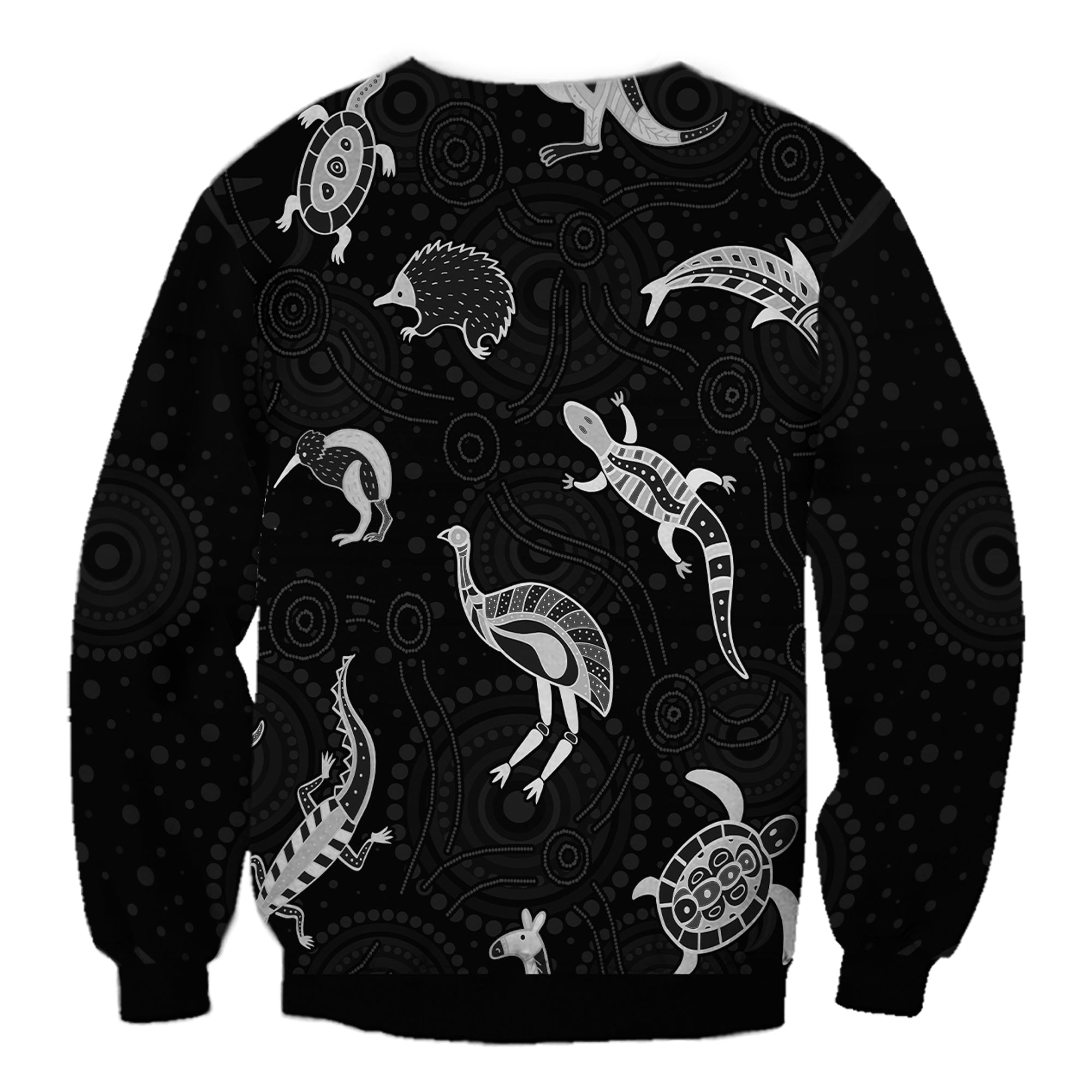 aboriginal-art-sweatshirt-animals-australia-version-black