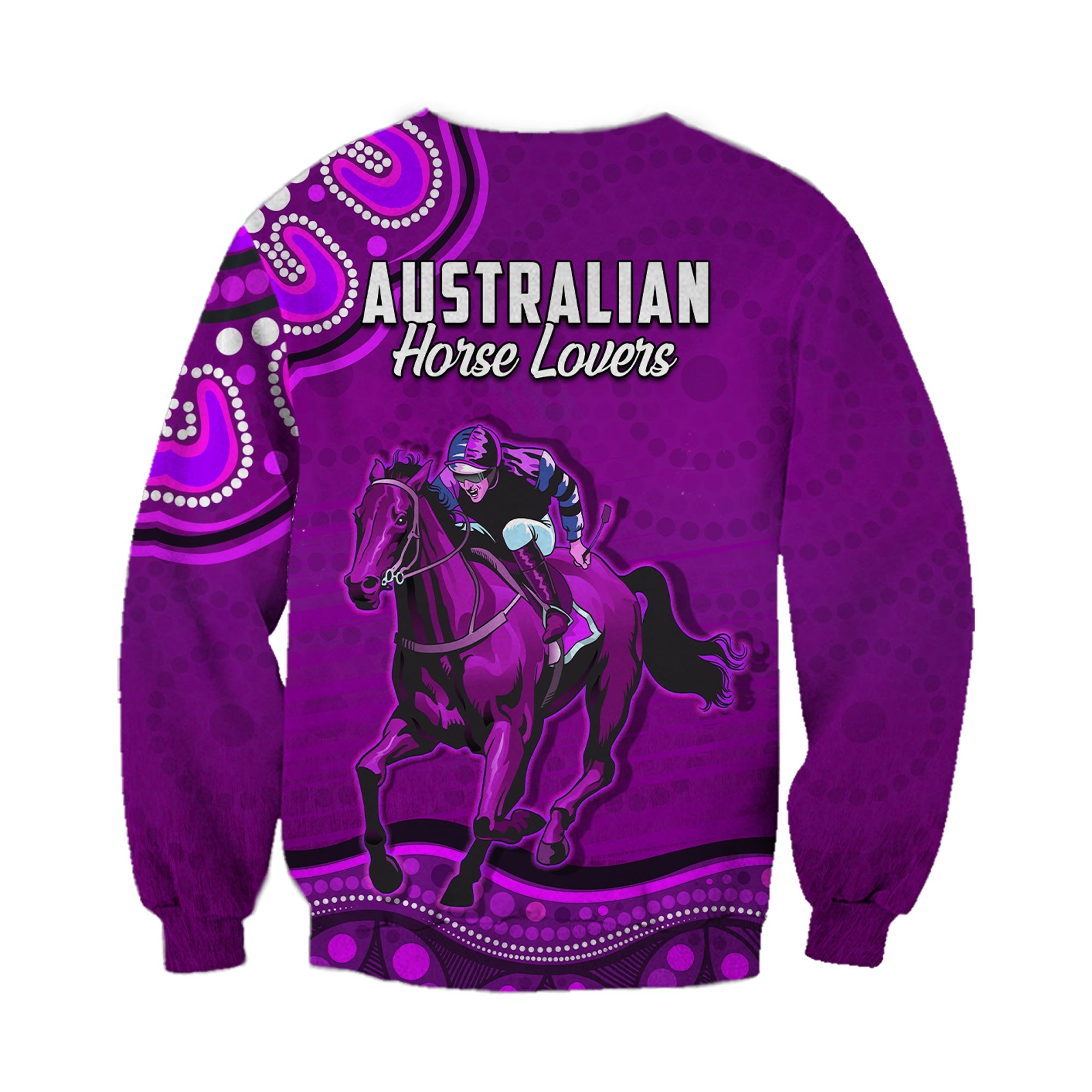 custom-personalised-launceston-cup-2022-sweatshirt-australia-aboriginal-purple-horse-lovers