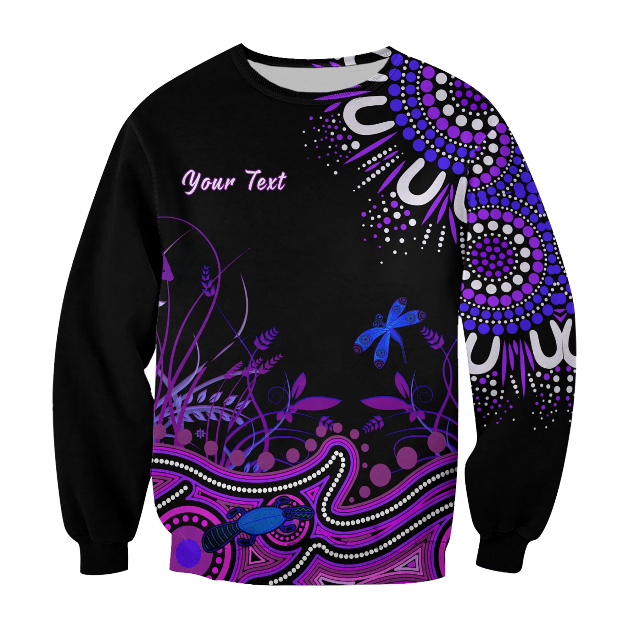 custom-personalised-happy-king-island-show-sweatshirt-aboriginal-tasmania-australia-version-purple