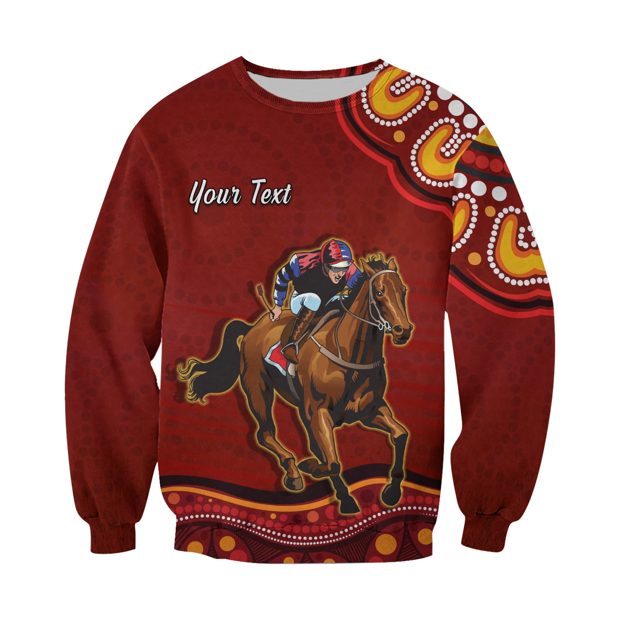 custom-personalised-launceston-cup-2022-sweatshirt-australia-aboriginal-red-horse-lovers