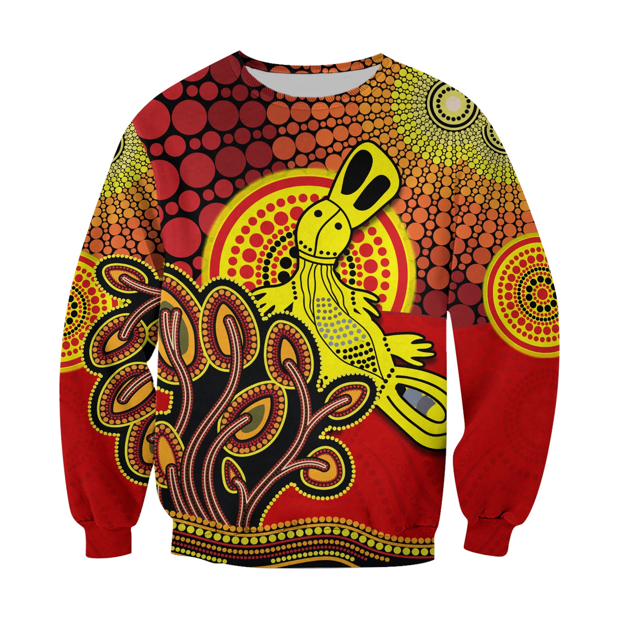 custom-personalised-aboriginal-platypus-sweatshirt-tree-on-the-hill-sunshine