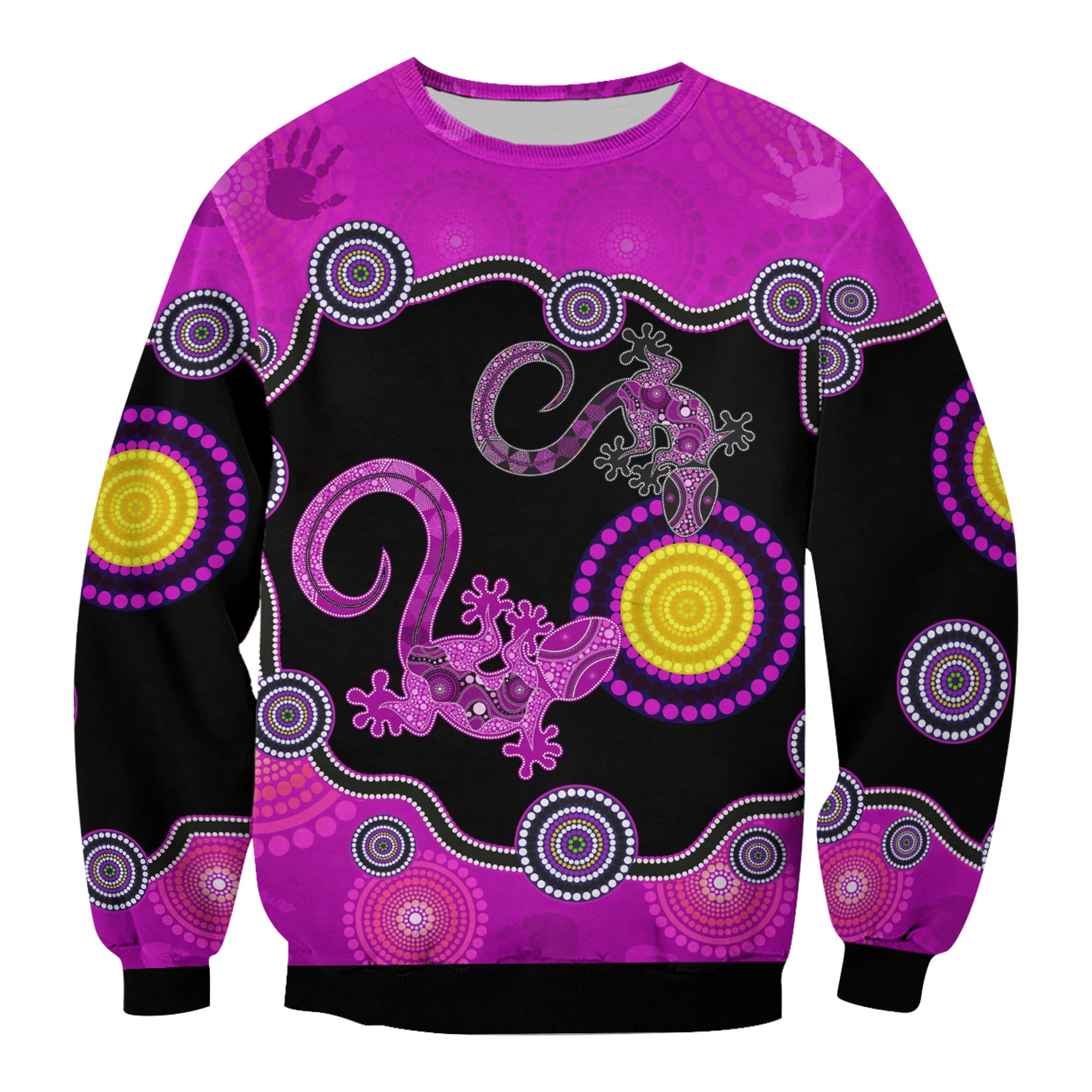 custom-personalised-aboriginal-lizard-sweatshirt-attracted-australia-version-purple