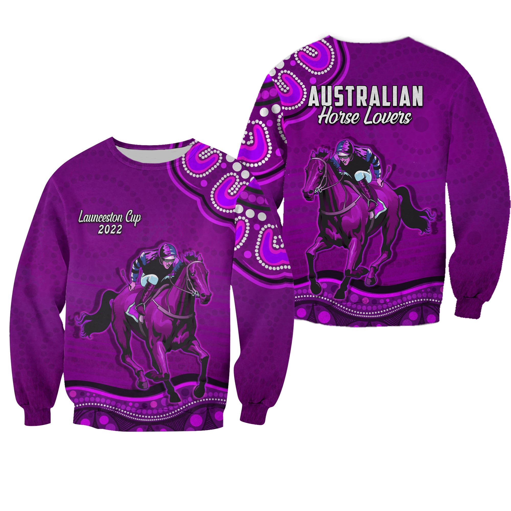 launceston-cup-2022-sweatshirt-australia-aboriginal-purple-horse-lovers