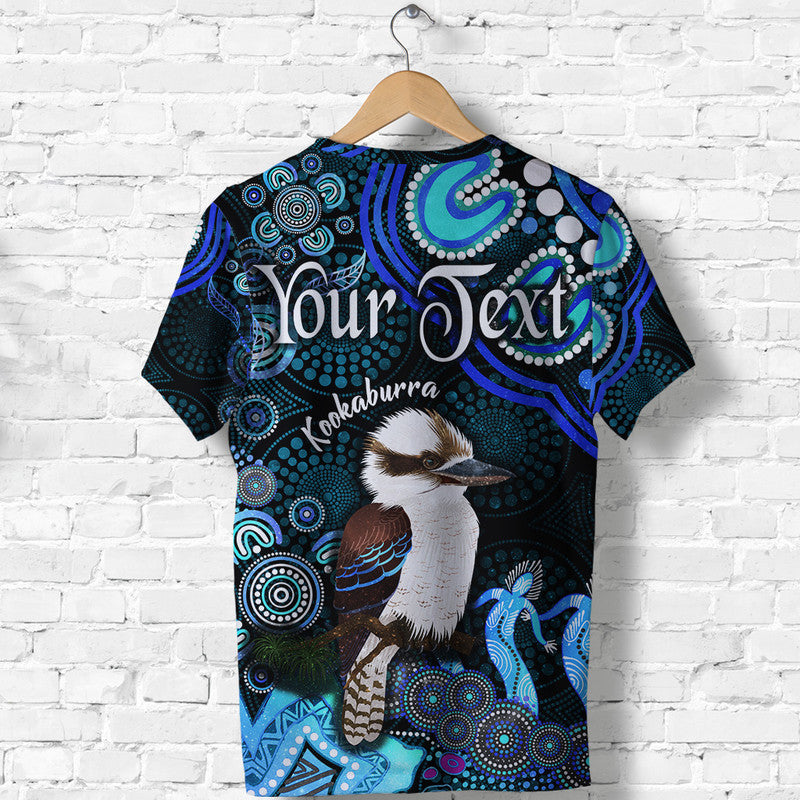 custom-personalised-australian-astrology-t-shirt-sagittarius-kookaburra-zodiac-aboriginal-vibes-blue