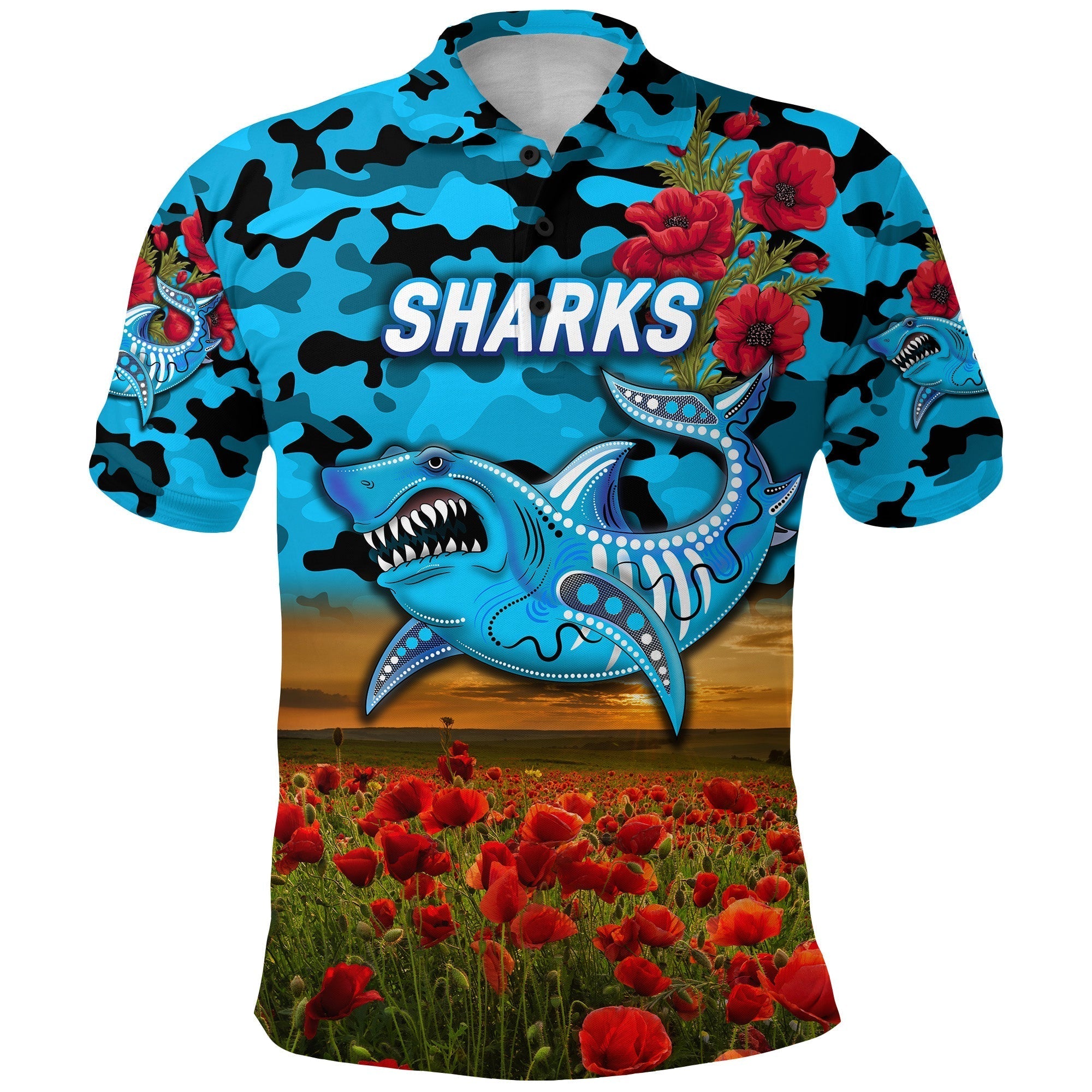 sharks-anzac-polo-shirt-poppy-flowers-vibes