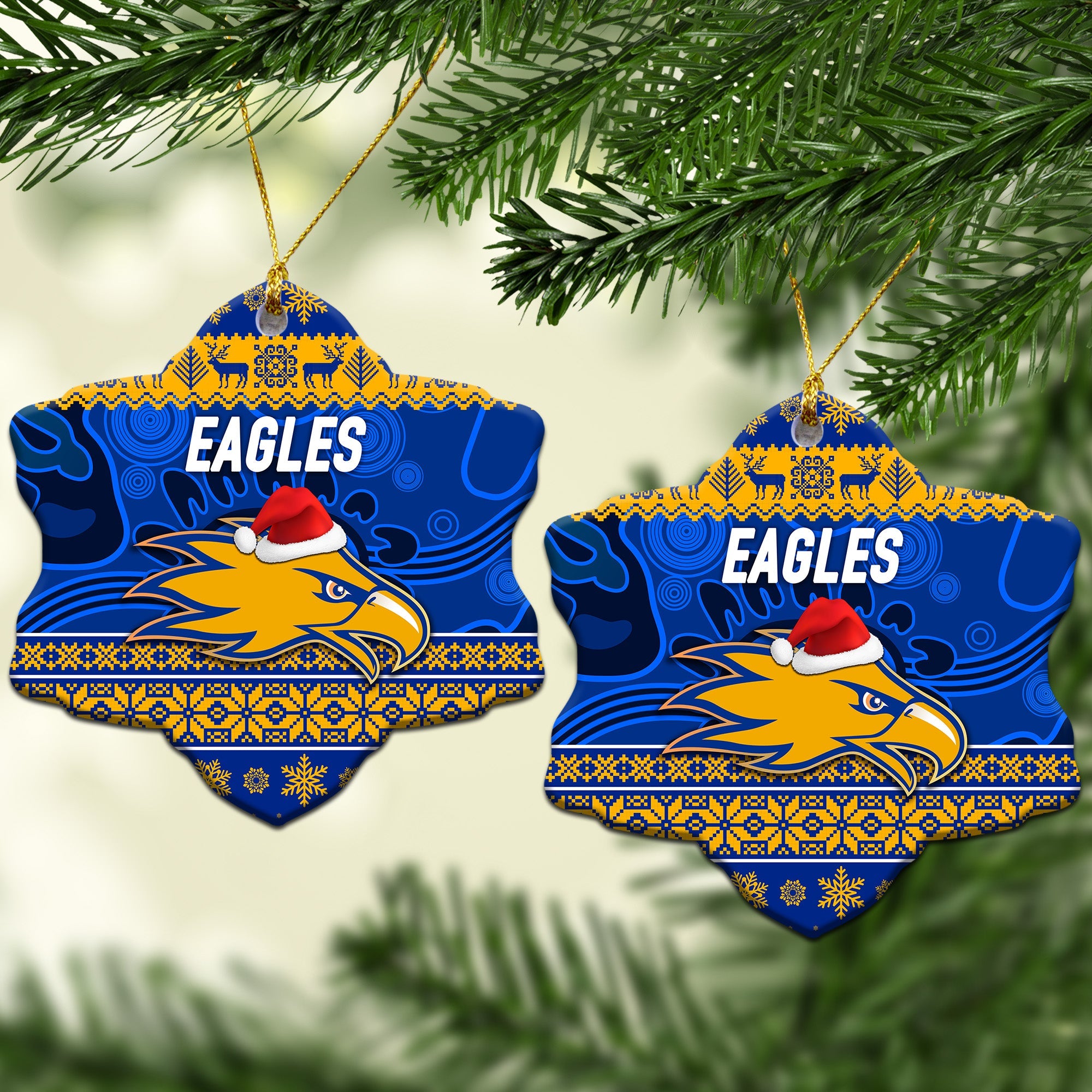 west-coast-eagles-christmas-ornament-simple-style-royal-blue