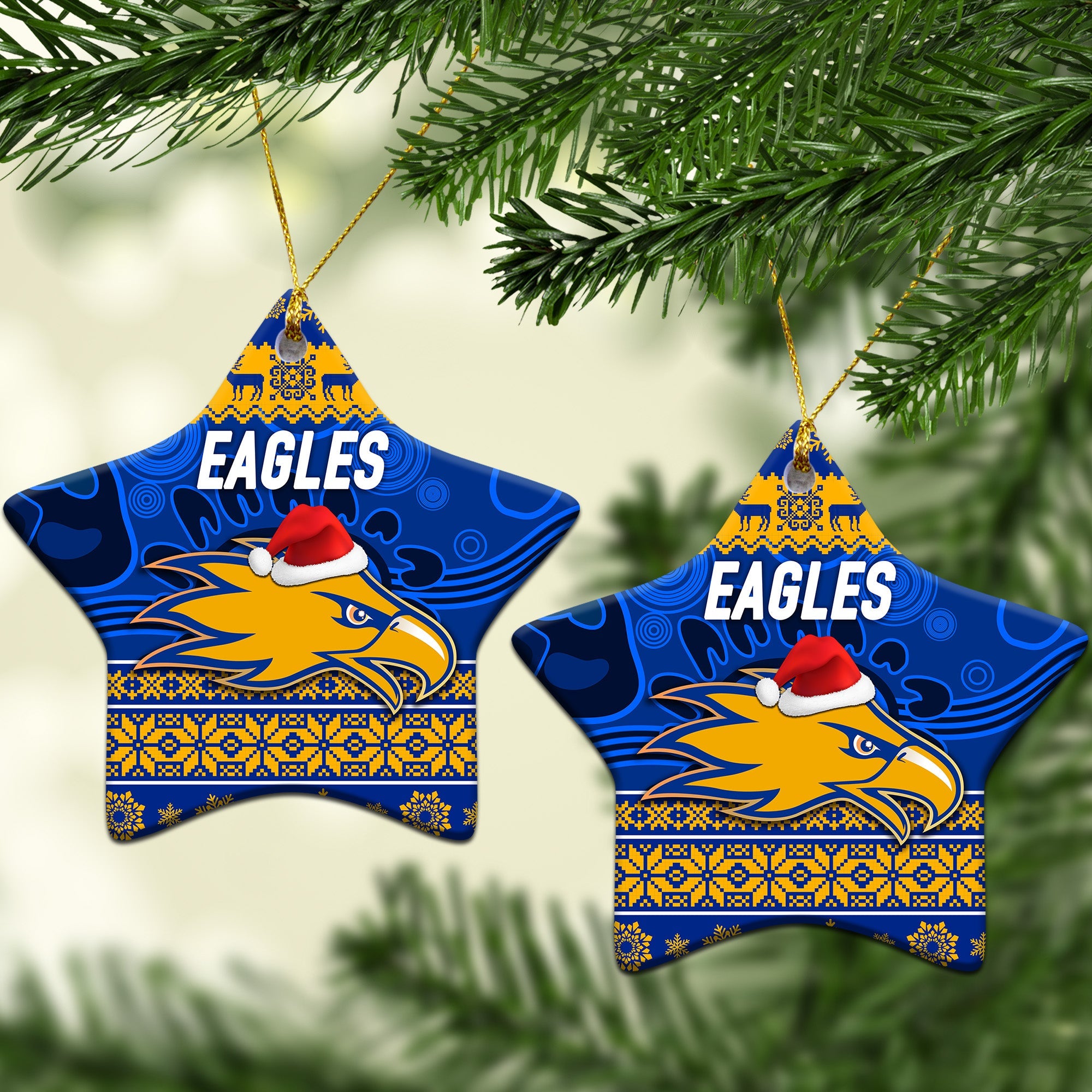 west-coast-eagles-christmas-ornament-simple-style-royal-blue