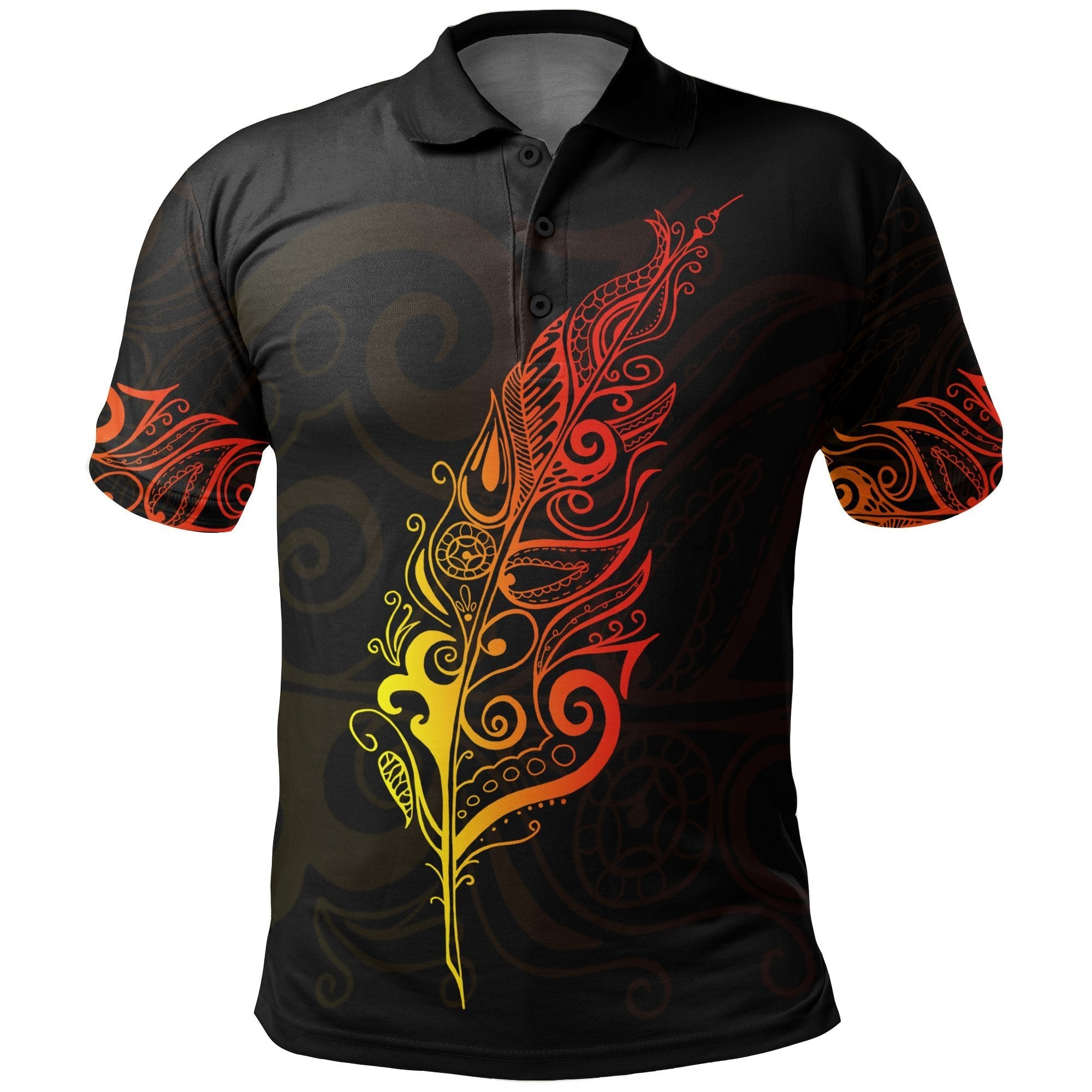 new-zealand-polo-shirt-light-silver-fern-golf-shirts-sunset-vibe