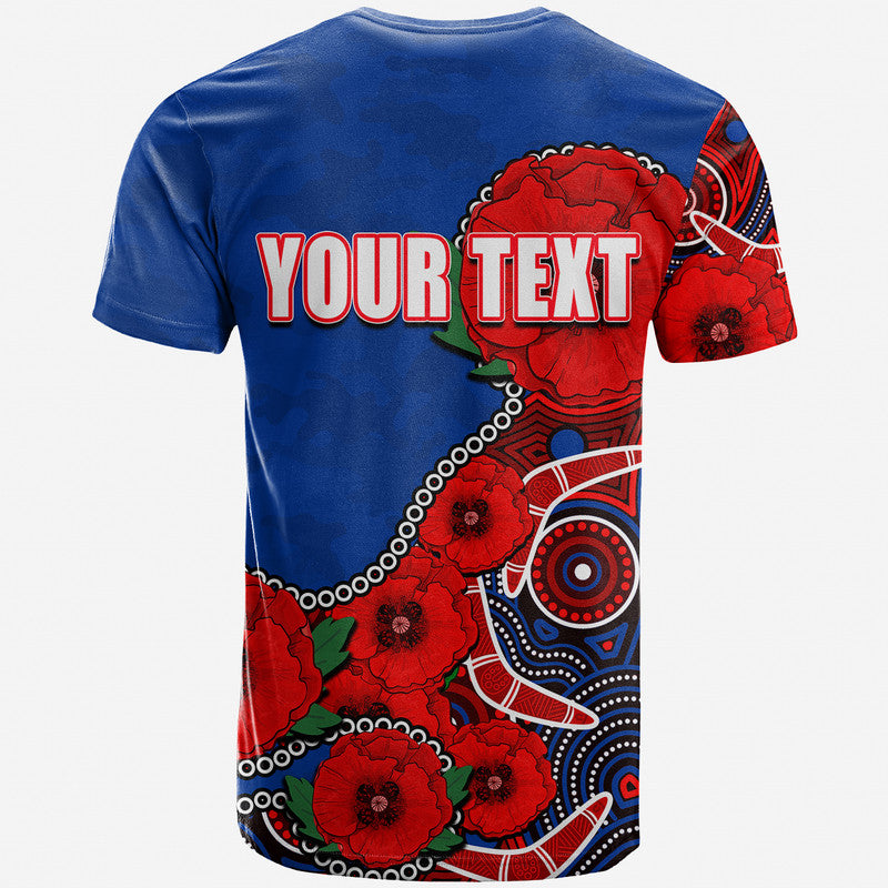 custom-personalised-anzac-day-nrl-knights-army-mix-aboriginal-t-shirt