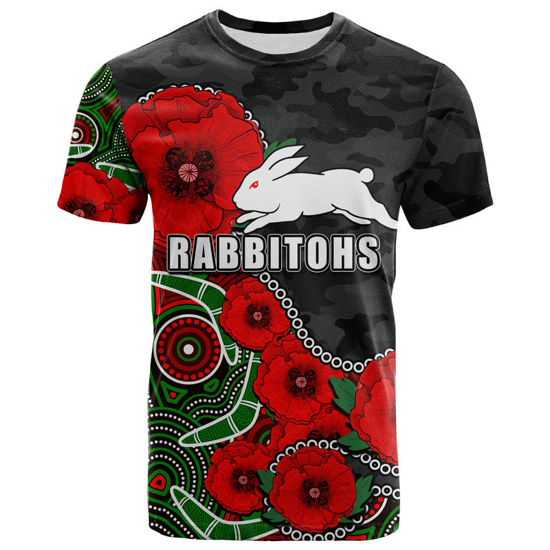 custom-personalised-anzac-day-nrl-rabbitohs-army-mix-aboriginal-t-shirt-no2