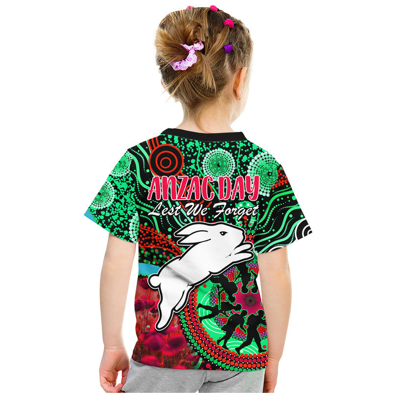 rabbitohs-rugby-anzac-kid-t-shirt-aboriginal-military-and-poppy-flowers