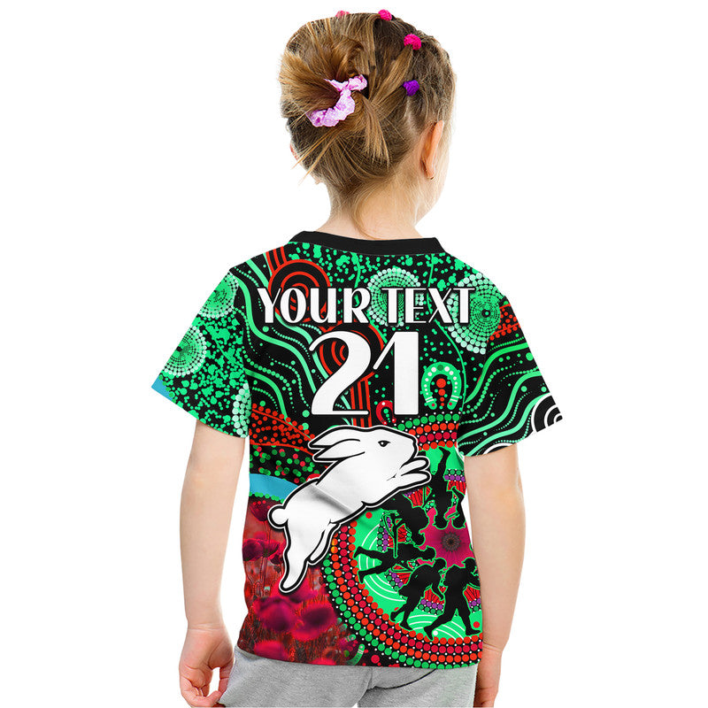 custom-personalised-rabbitohs-rugby-anzac-t-shirt-aboriginal-military-and-poppy-flowers