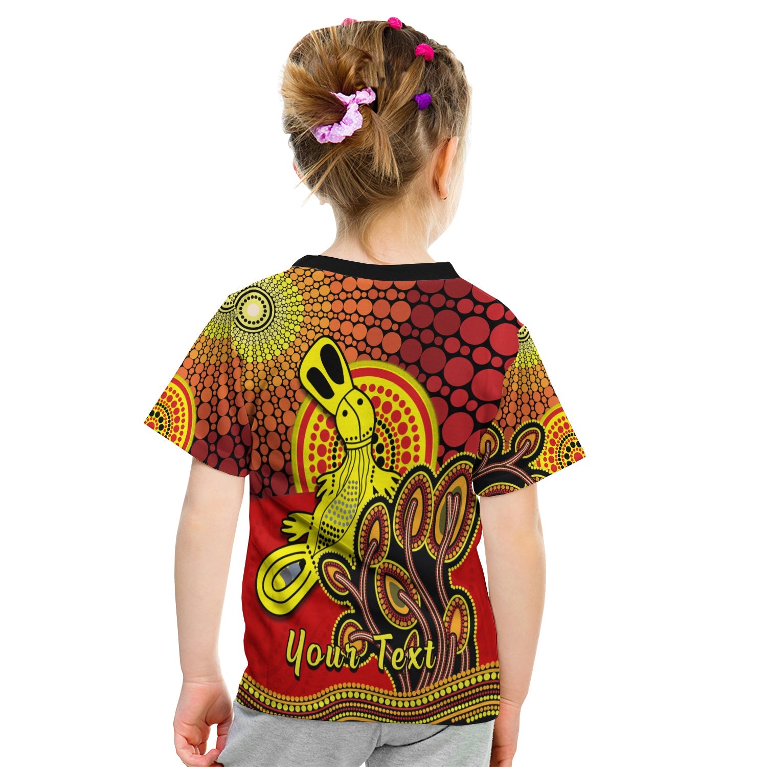 custom-personalised-aboriginal-platypus-t-shirt-kid-tree-on-the-hill-sunshine