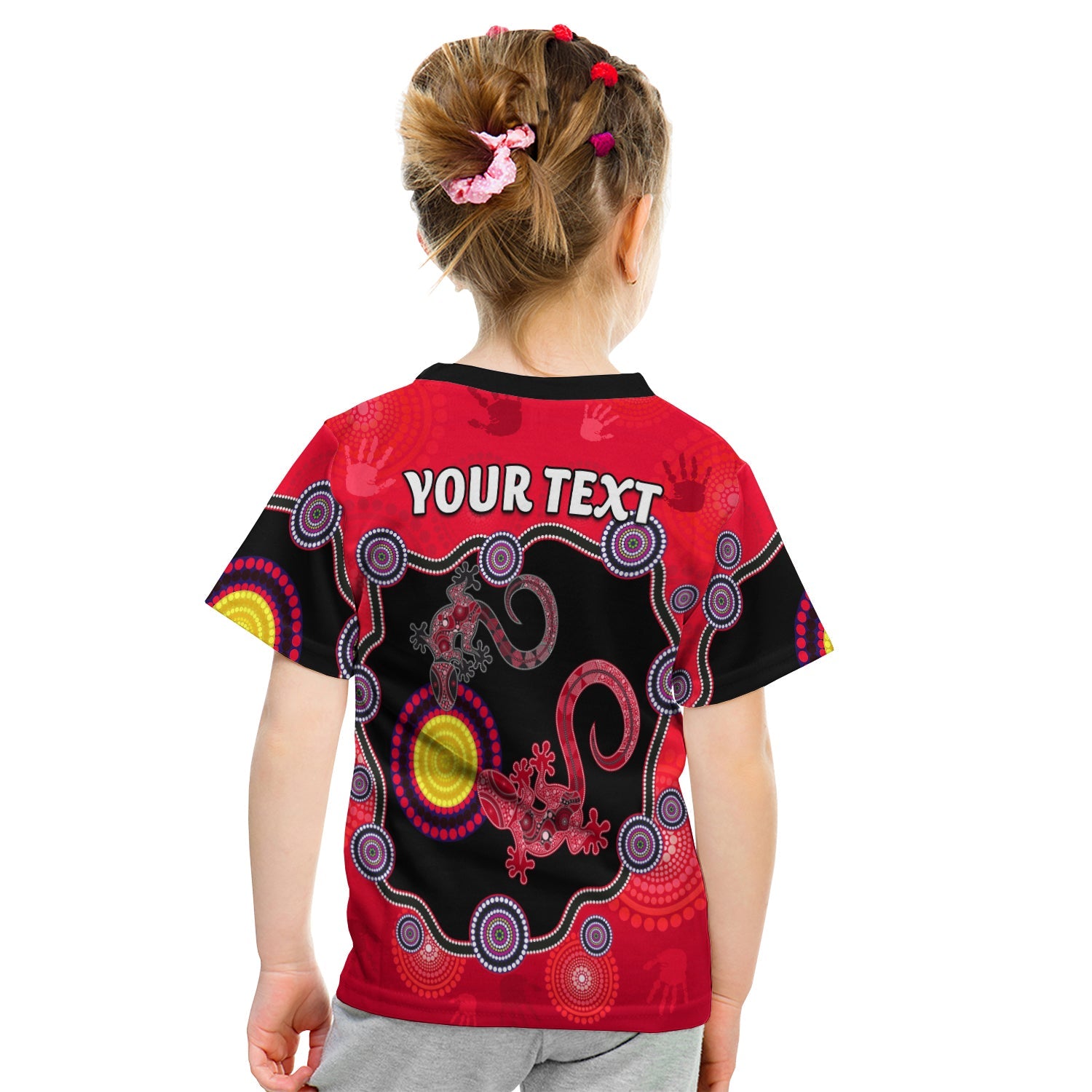 custom-personalised-aboriginal-lizard-t-shirt-kid-attracted-australia-version-red