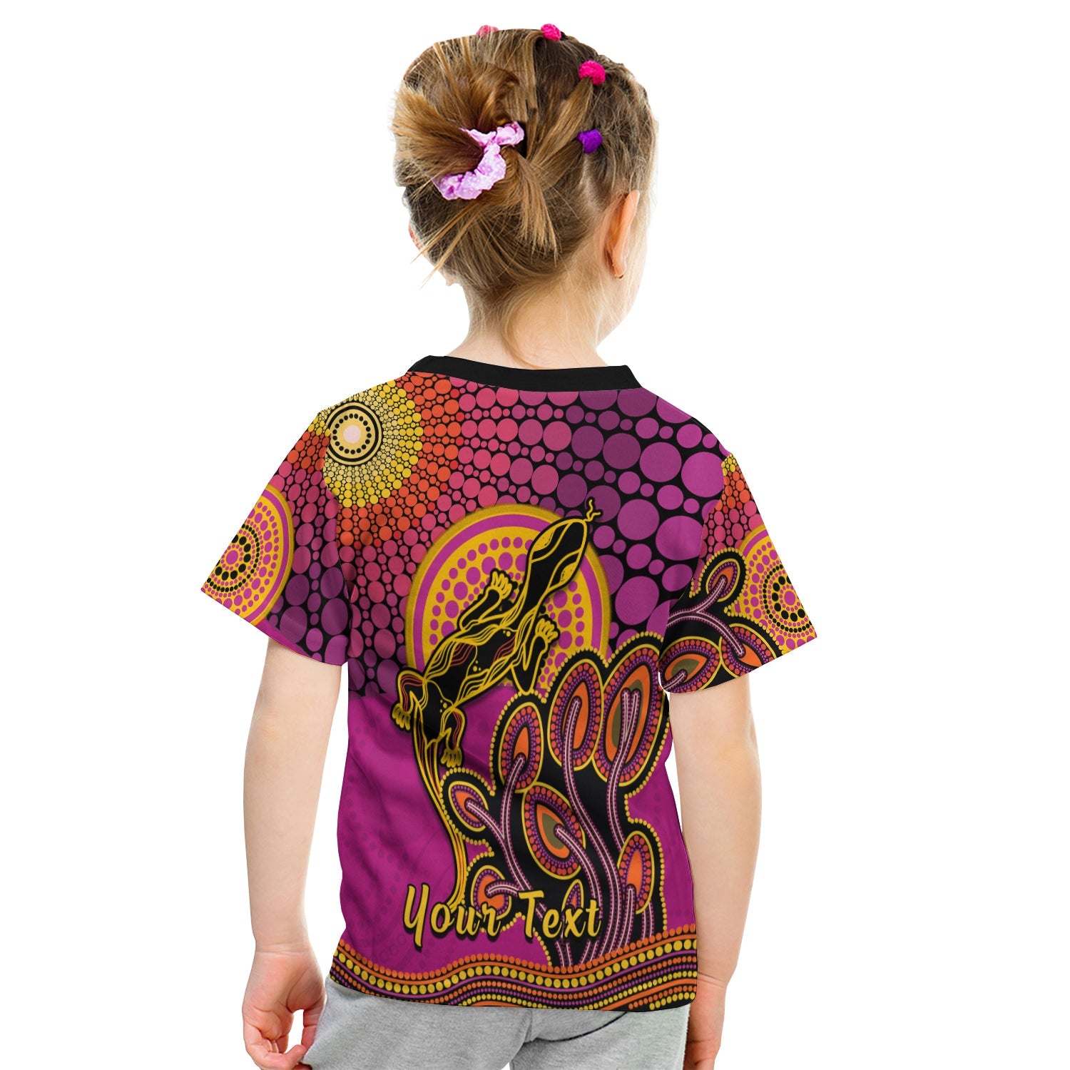 custom-personalised-aboriginal-lizard-t-shirt-kid-tree-on-the-hill-sunshine