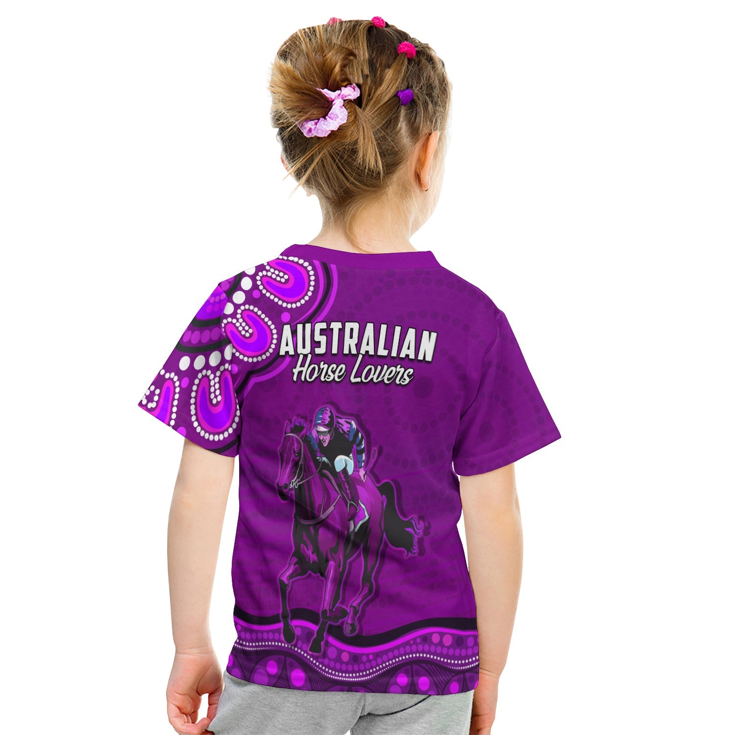 launceston-cup-2022-t-shirt-kid-australia-aboriginal-purple-horse-lovers