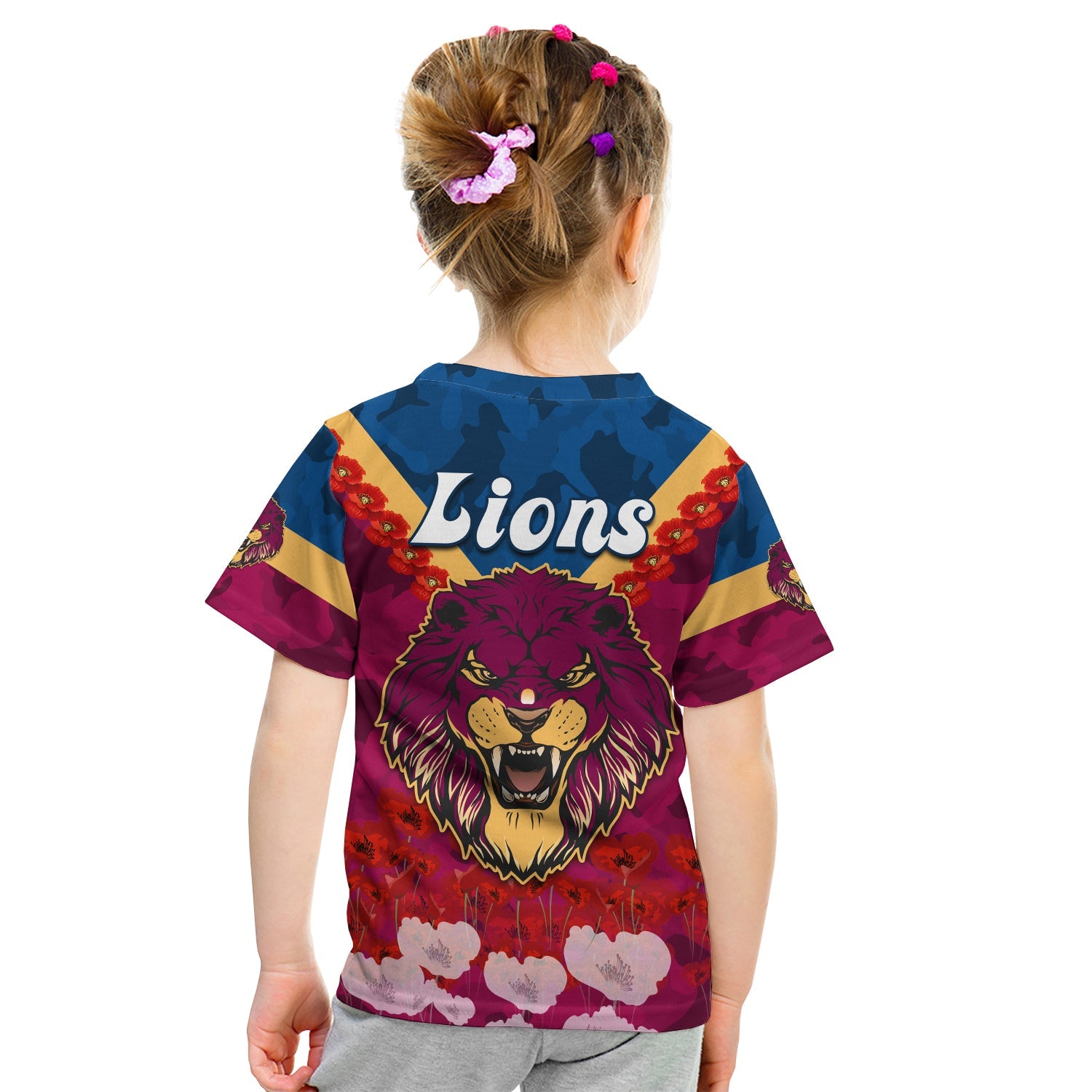 custom-personalised-lions-anzac-2022-t-shirt-brisbane-brissie-poppy-flowers