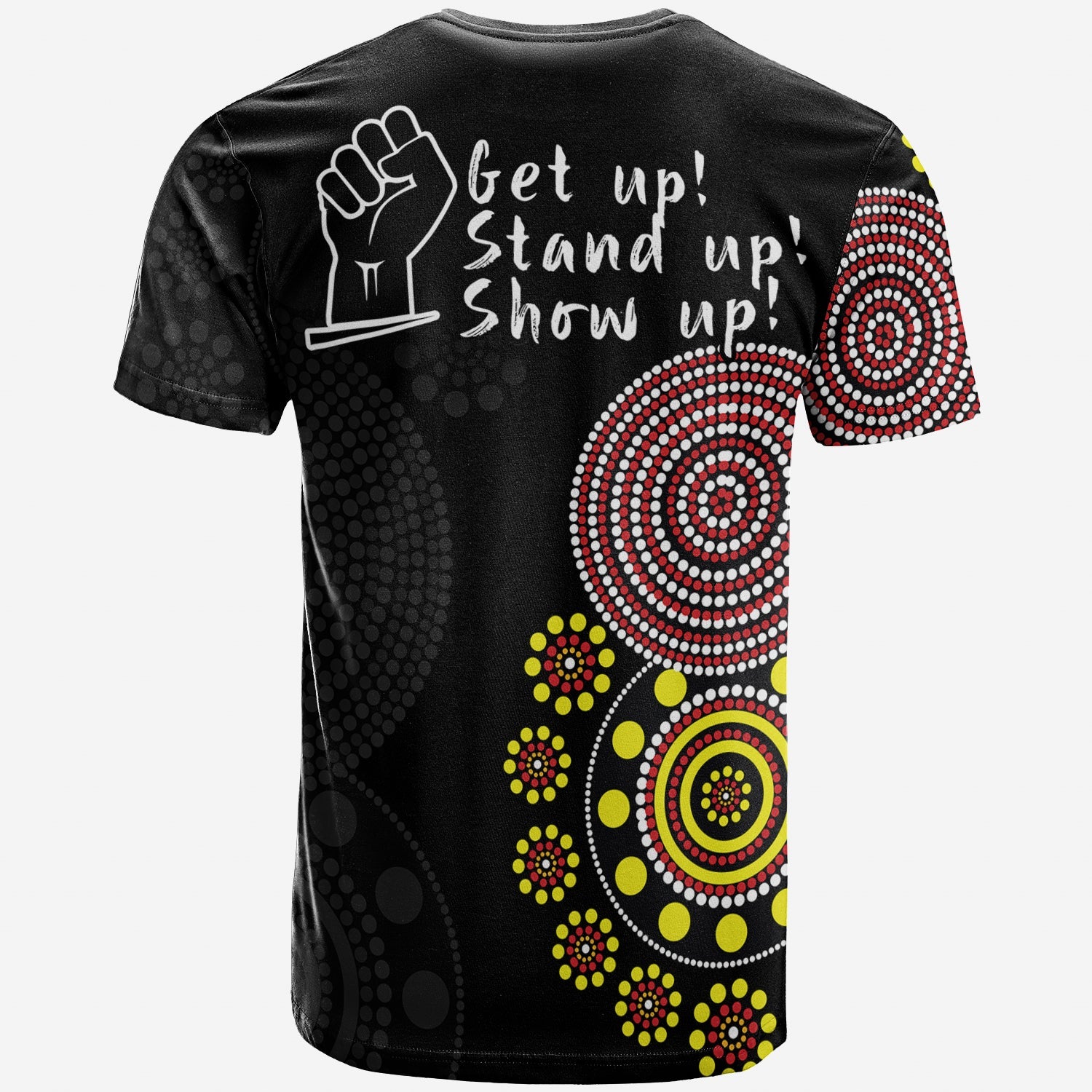 NAIDOC Week 2022 T Shirt Version Aboriginal Dot GET UP LT13