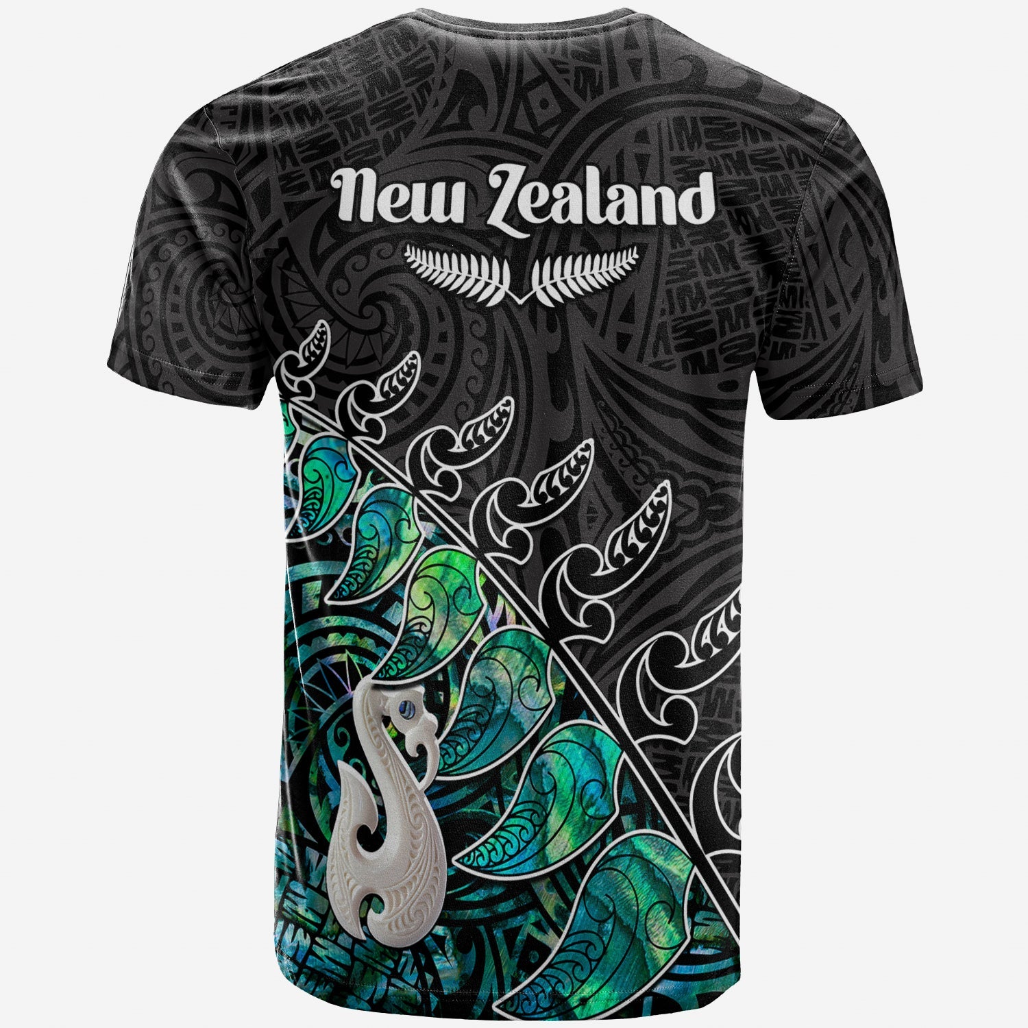 new-zealand-maori-t-shirt-fern-and-manaia-version-black