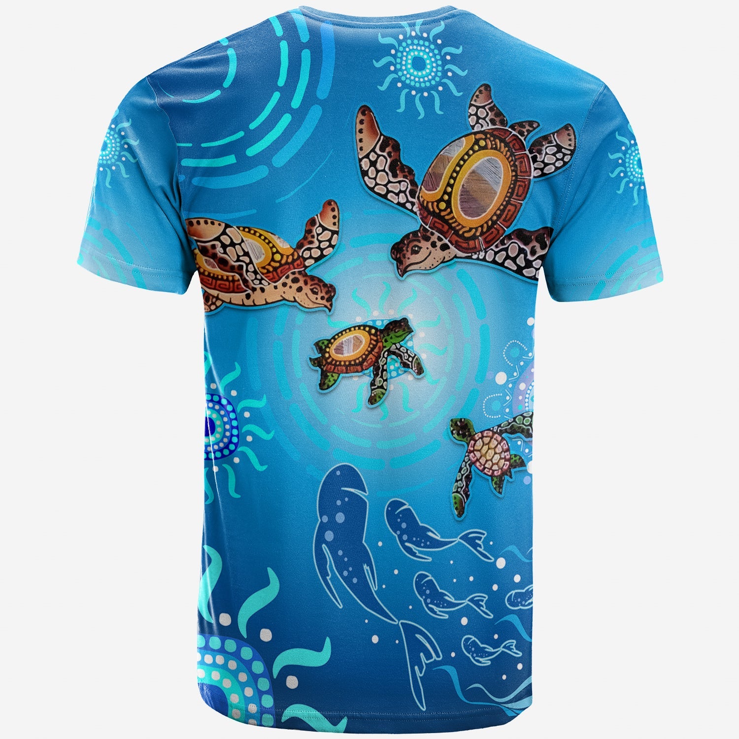 australian-aboriginal-t-shirt-happy-turtle-family-version-blue