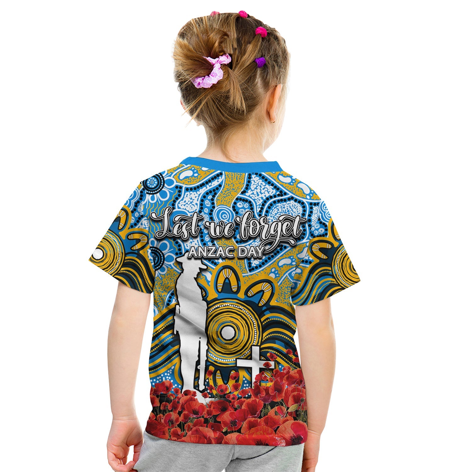 titans-t-shirt-kid-anzac-day-poppy-flowers-with-aboriginal