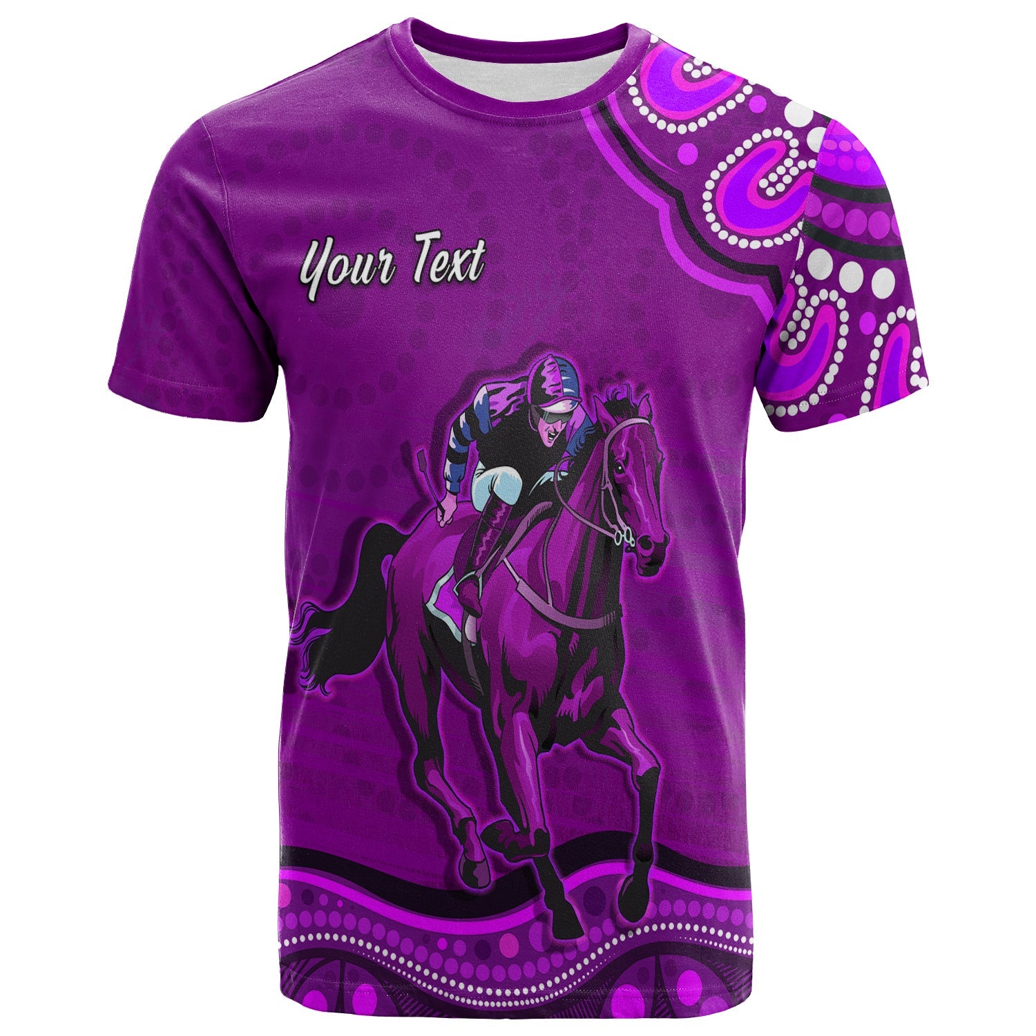 custom-personalised-launceston-cup-2022-t-shirt-australia-aboriginal-purple-horse-lovers