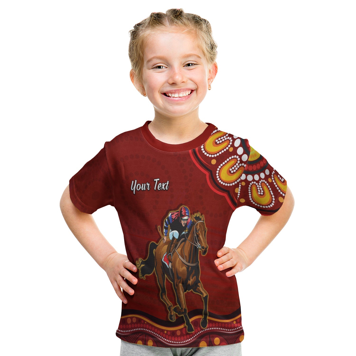 custom-personalised-launceston-cup-2022-t-shirt-kid-australia-aboriginal-red-horse-lovers