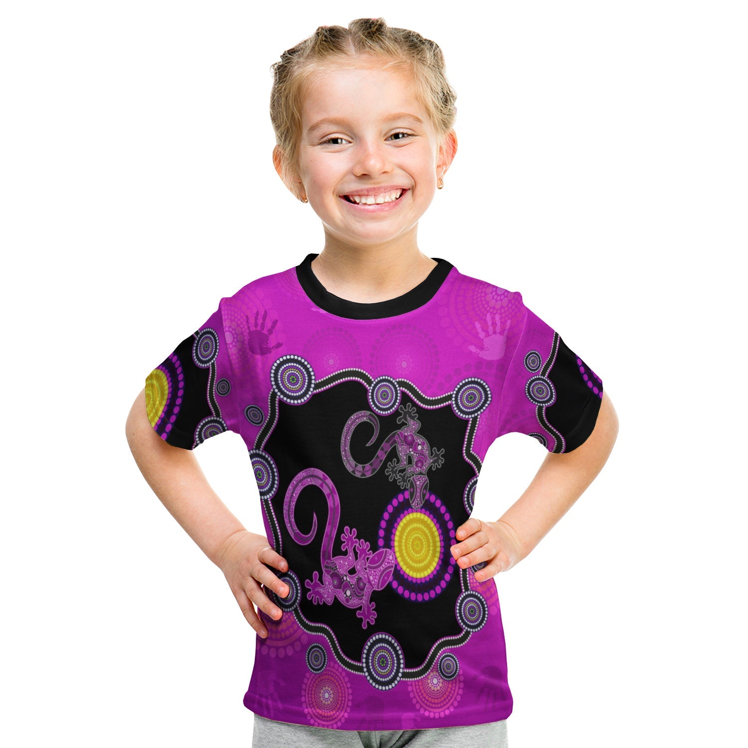 custom-personalised-aboriginal-lizard-t-shirt-kid-attracted-australia-version-purple