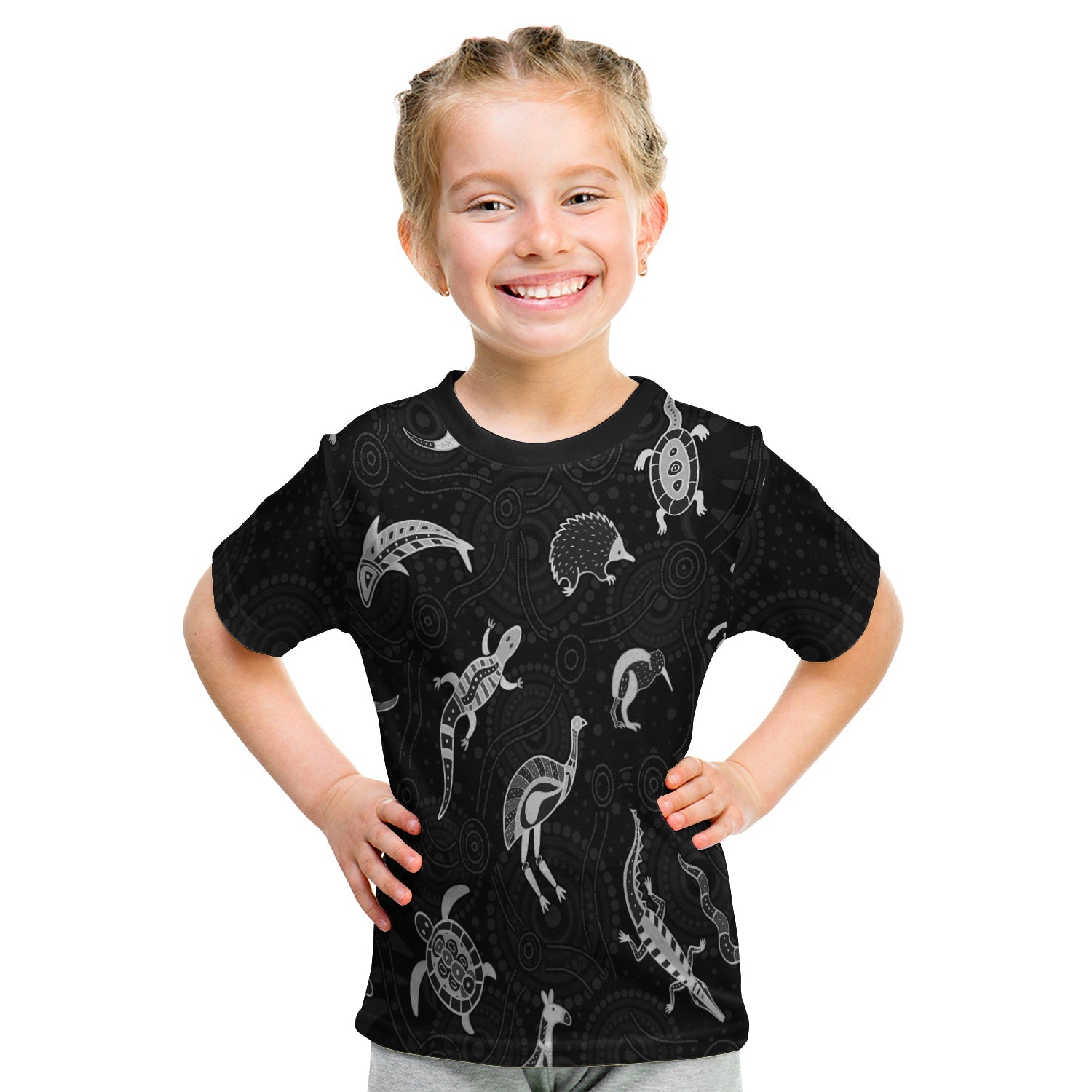 aboriginal-art-t-shirt-kid-animals-australia-version-black