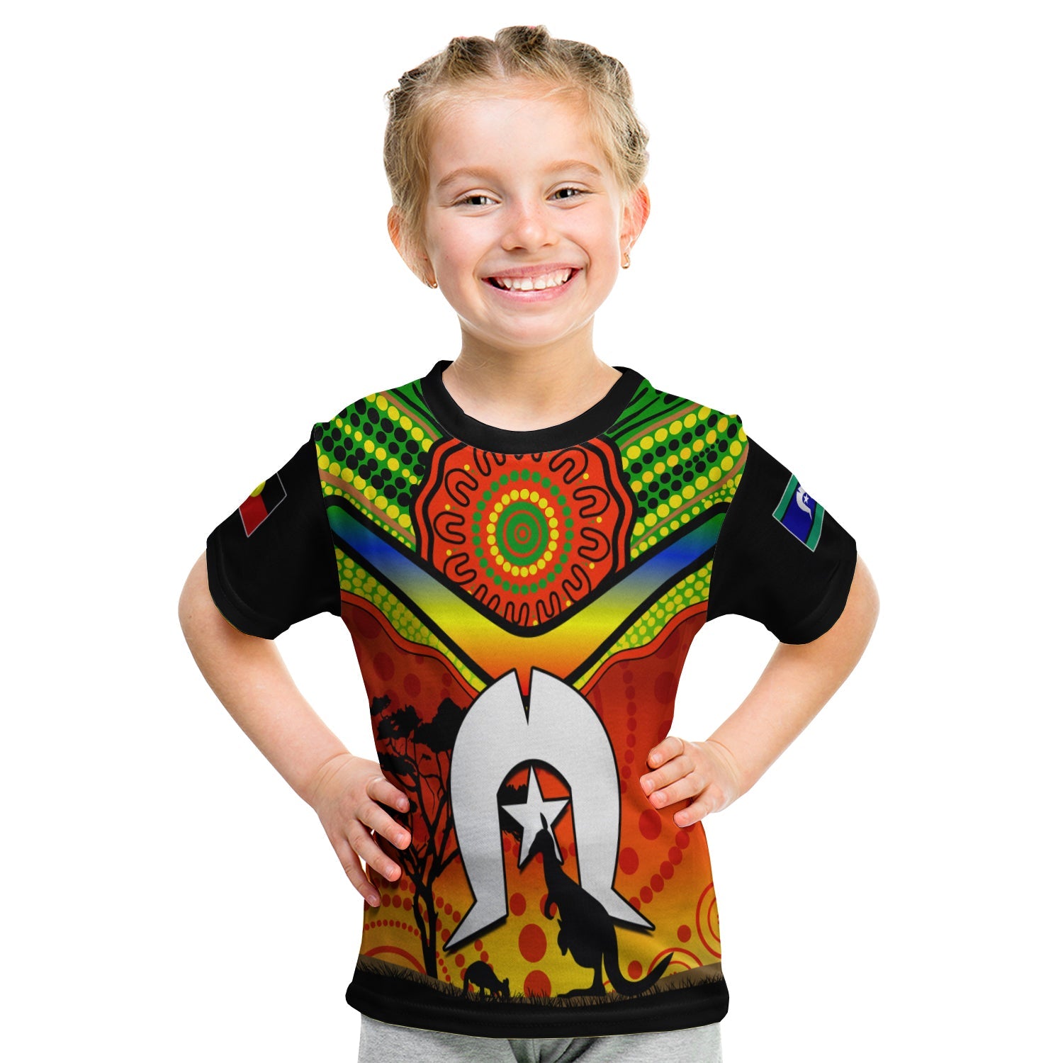 NAIDOC Week 2022 T Shirt Dhari Aboriginal Get Up! Stand Up! Show Up! LT13