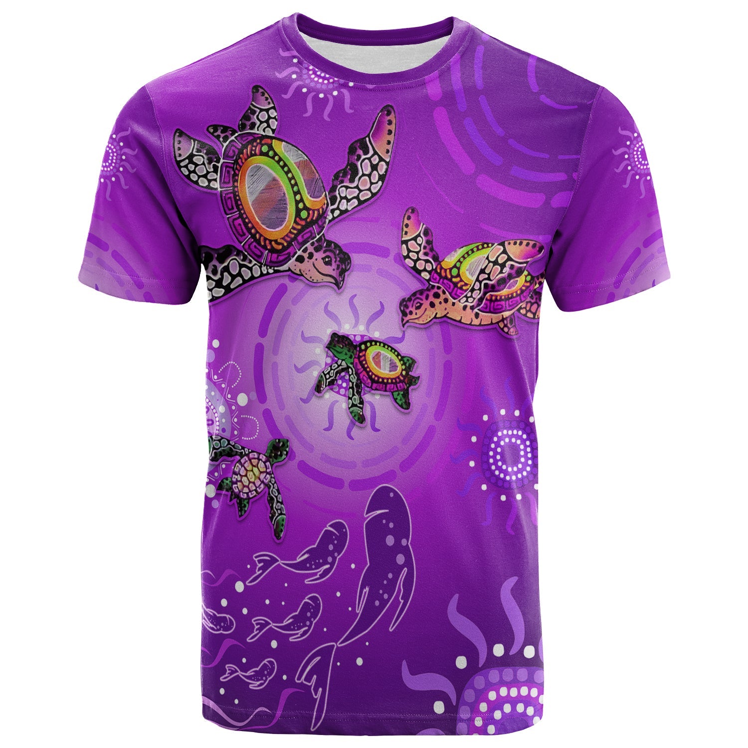 australian-aboriginal-t-shirt-happy-turtle-family-version-purple