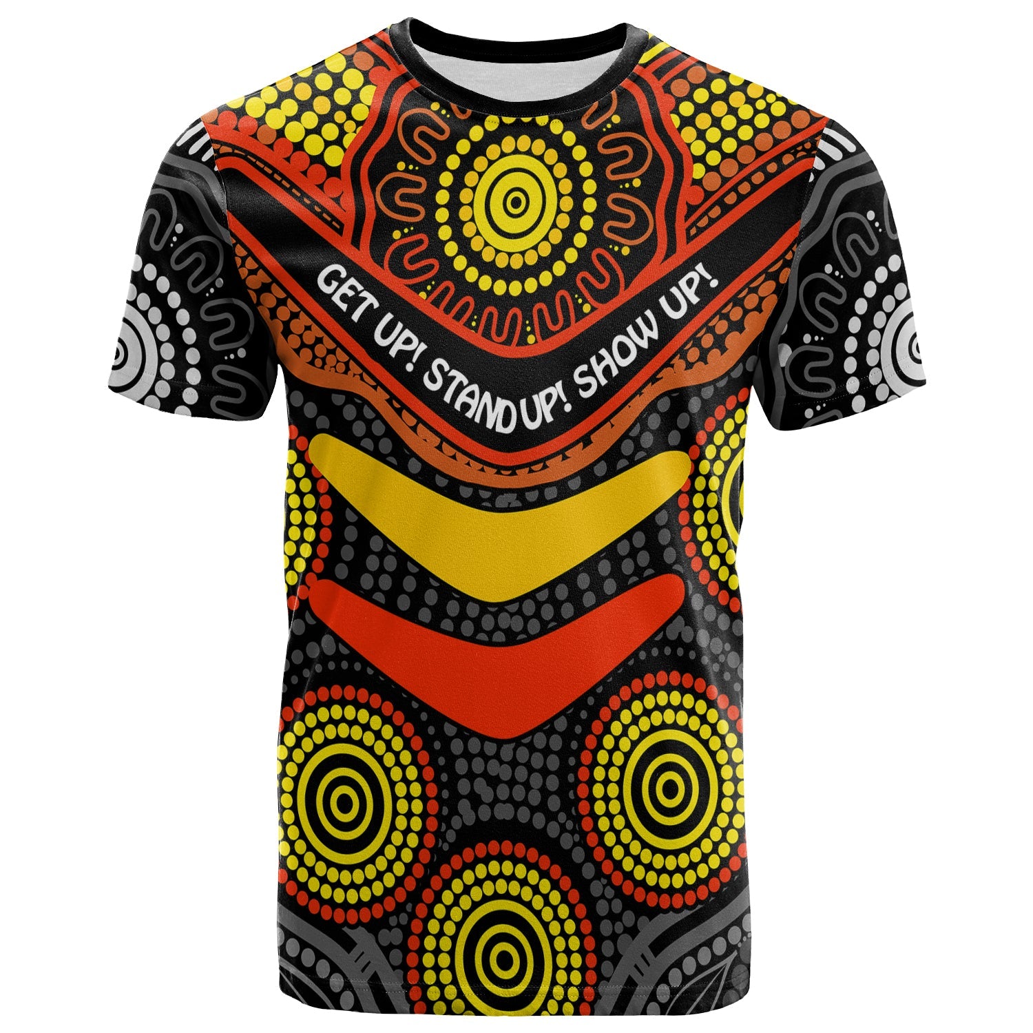 NAIDOC Week 2022 T Shirt Aboriginal GET UP STAND UP SHOW UP  LT13