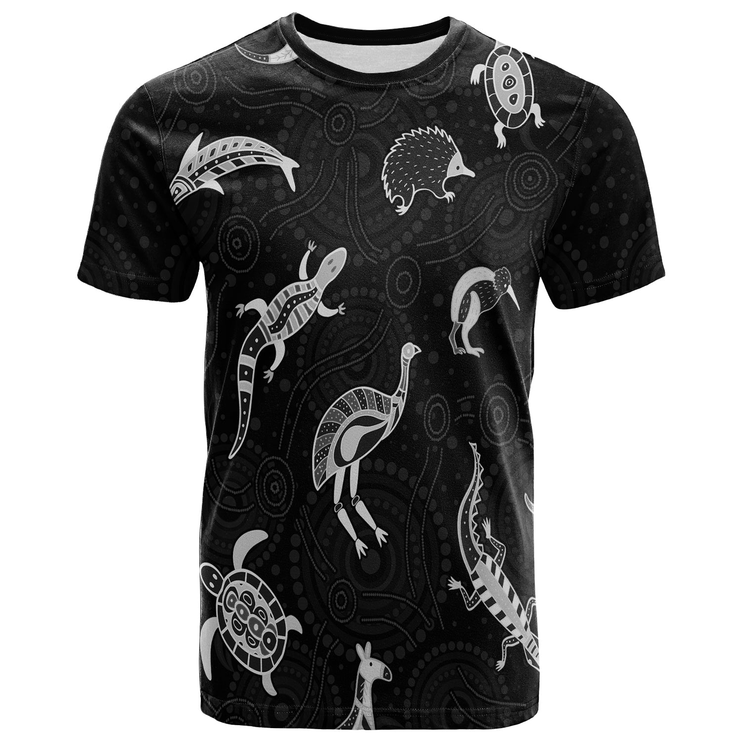 aboriginal-art-t-shirt-animals-australia-version-black