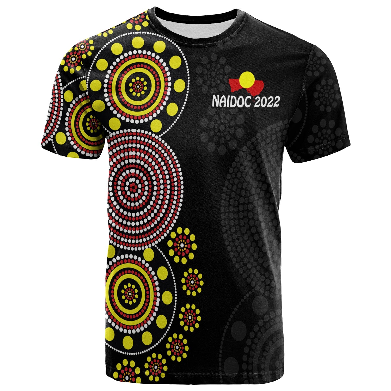 NAIDOC Week 2022 T Shirt Version Aboriginal Dot GET UP LT13