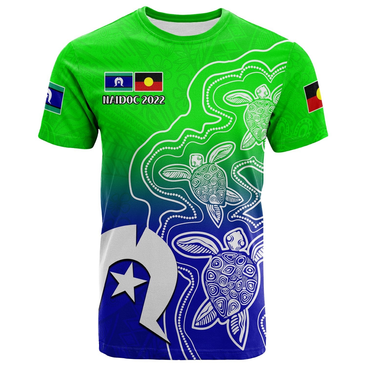 NAIDOC Week 2022 T Shirt Torres Strait Islanders with Aboriginal Turtles LT13