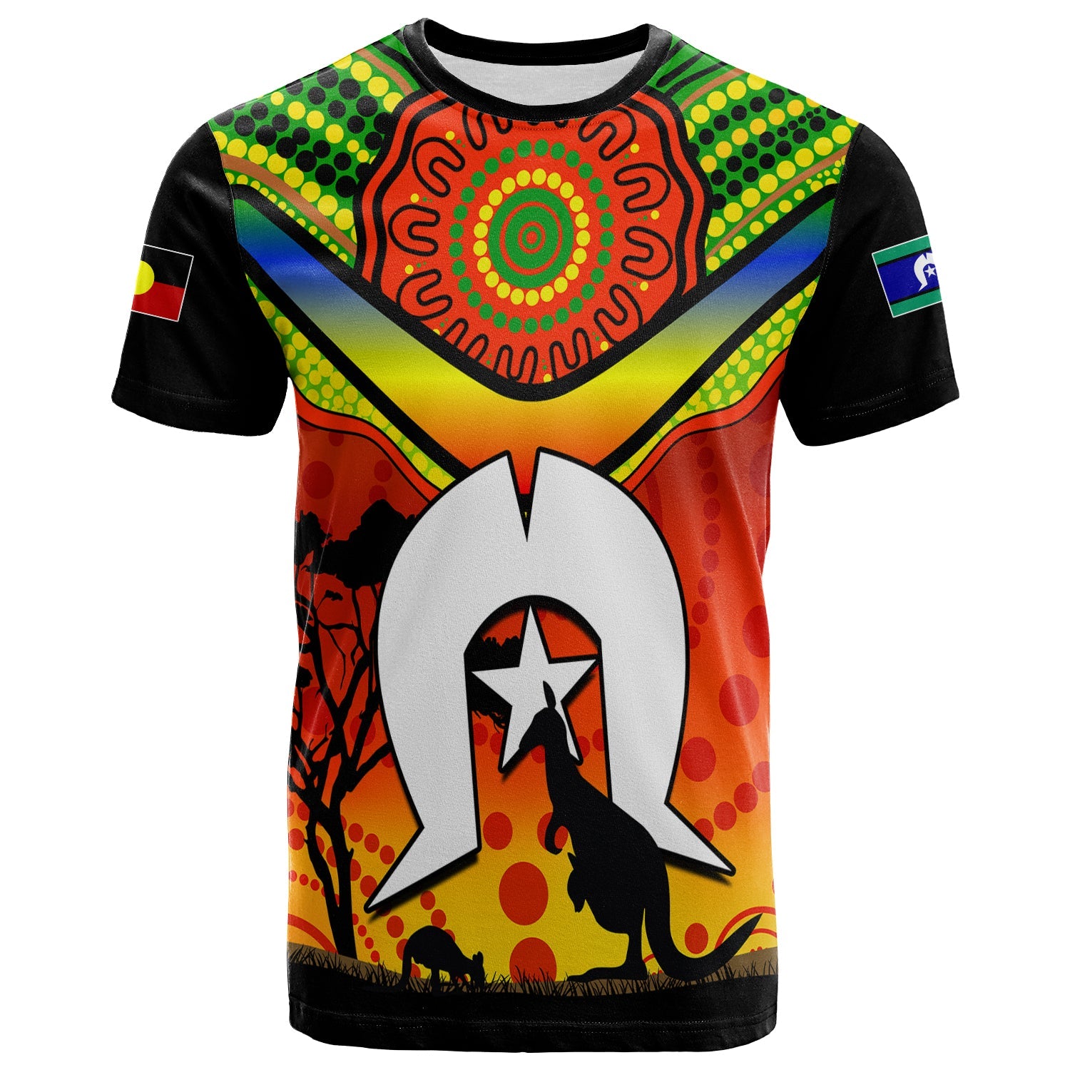 NAIDOC Week 2022 T Shirt Dhari Aboriginal Get Up! Stand Up! Show Up! LT13