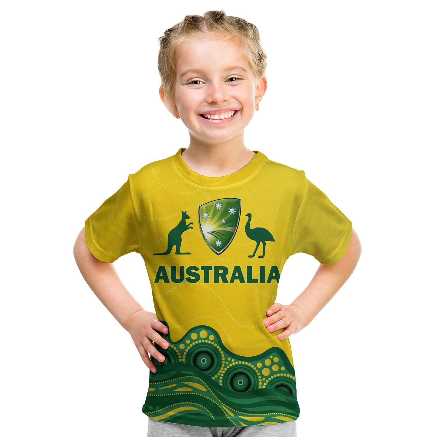 (Custom Personalised) Australia Cricket Aboriginal Pattern T Shirt - LT2