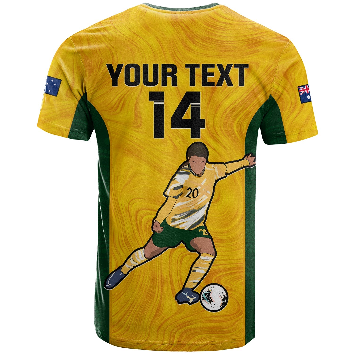 Custom Australia Soccer T Shirt Sam Kerr Matildas World Cup Yellow LT14