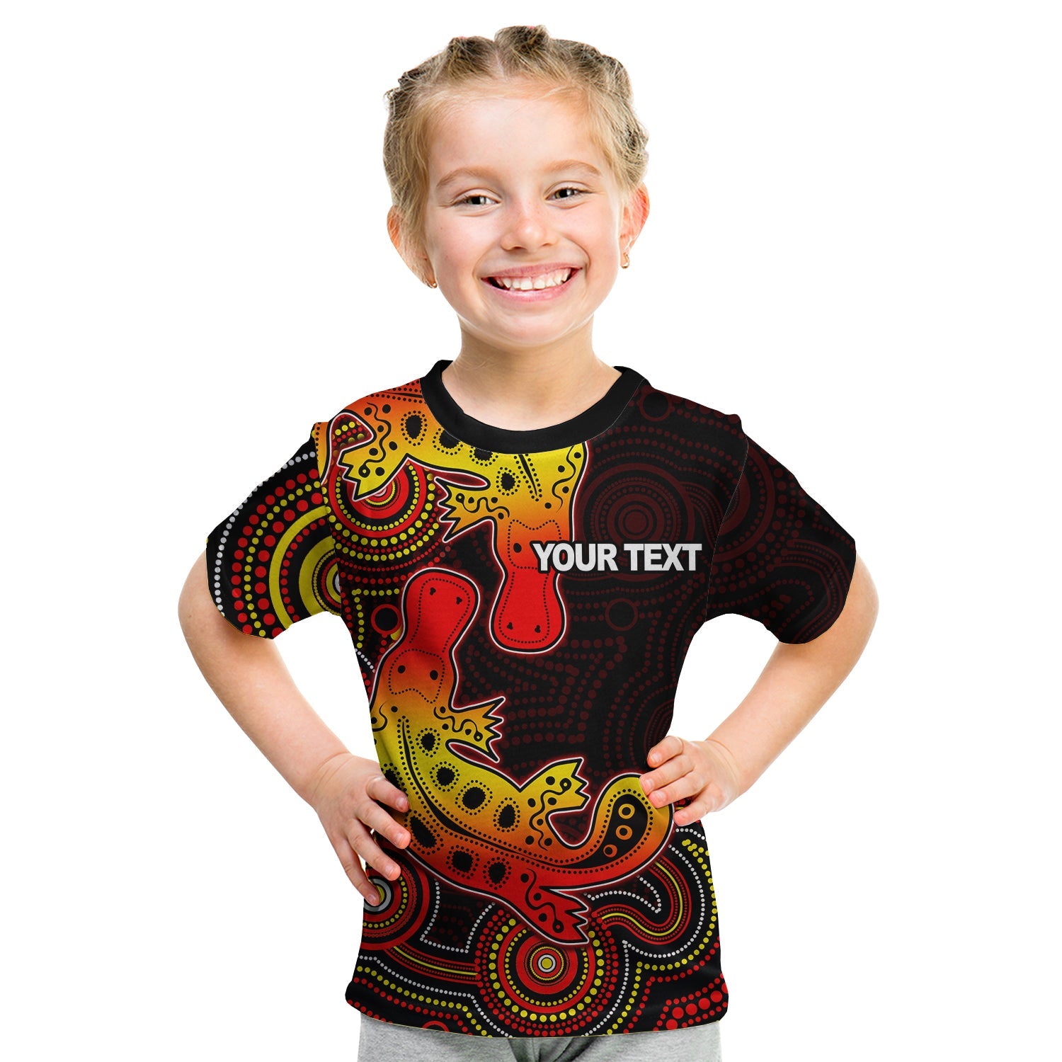 custom-personalisedaboriginal-platypus-t-shirt-kid-dot-patterns-style-no-2