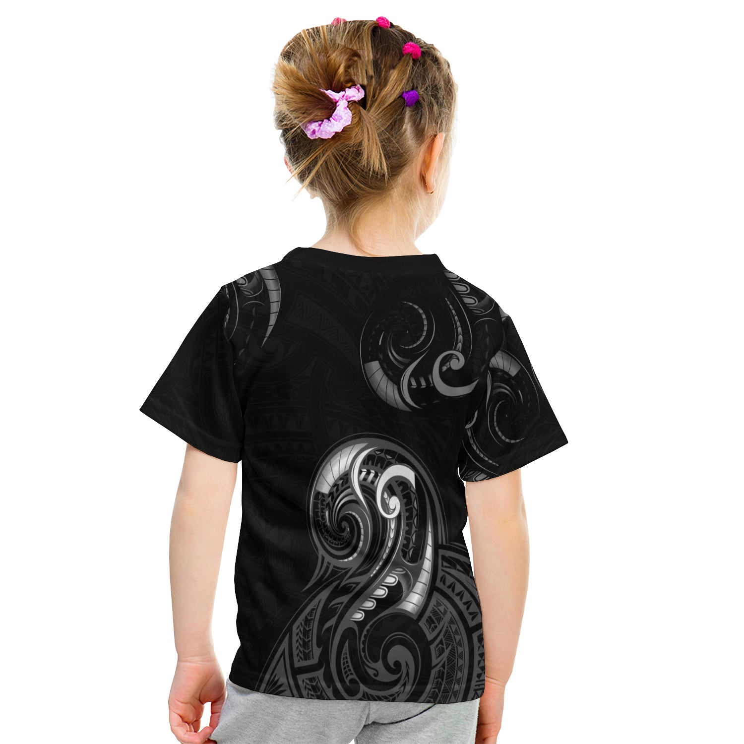 custom-personalised-aotearoa-fern-t-shirt-kid-maori-pattern-version-black