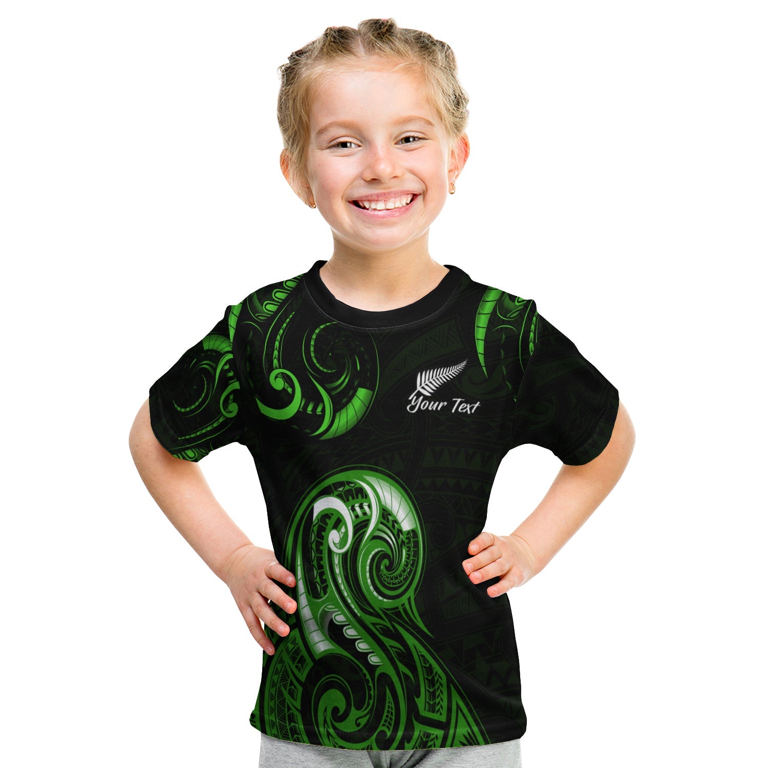 custom-personalised-aotearoa-fern-t-shirt-kid-maori-pattern-version-green