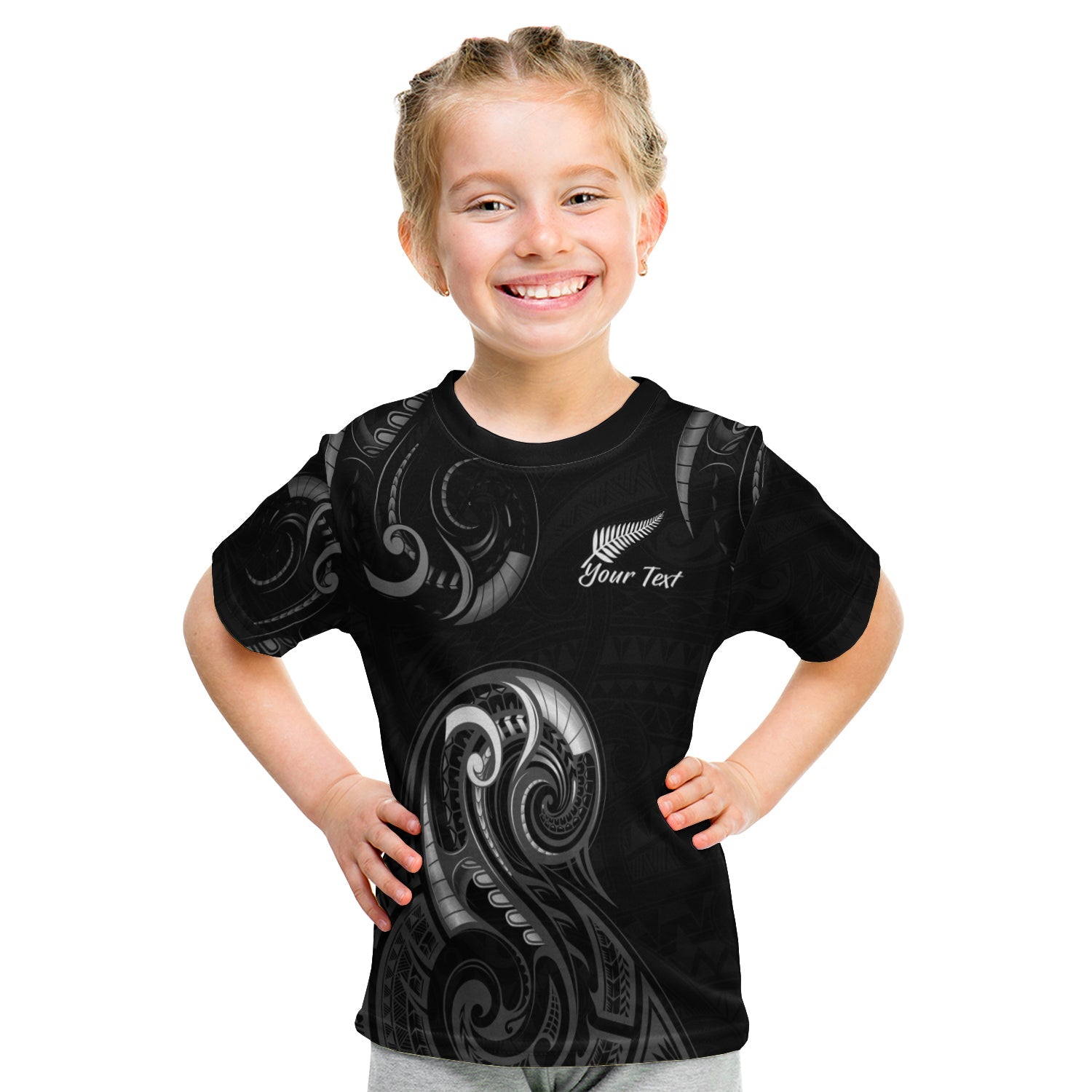 custom-personalised-aotearoa-fern-t-shirt-kid-maori-pattern-version-black