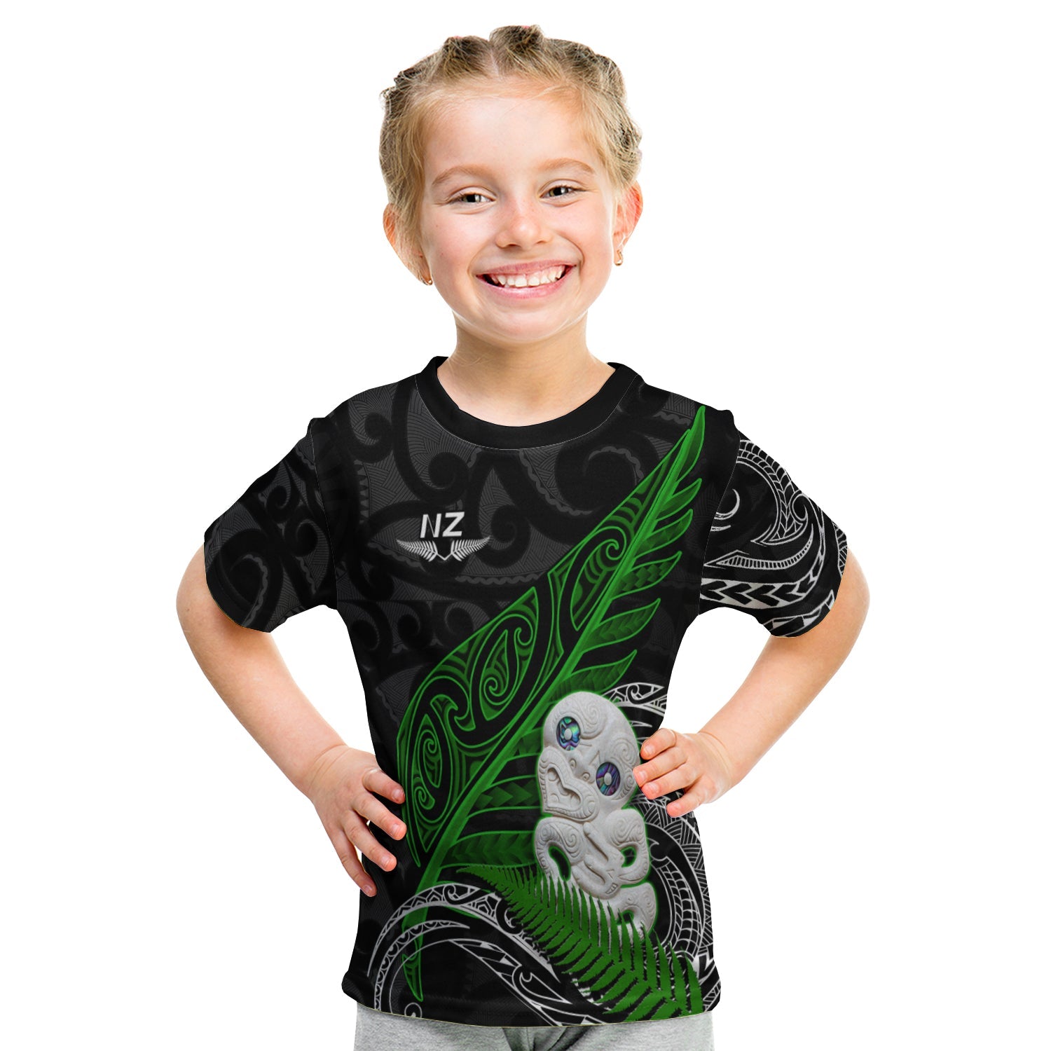 custom-personalised-aotearoa-maori-t-shirt-kid-hei-tiki-and-fern